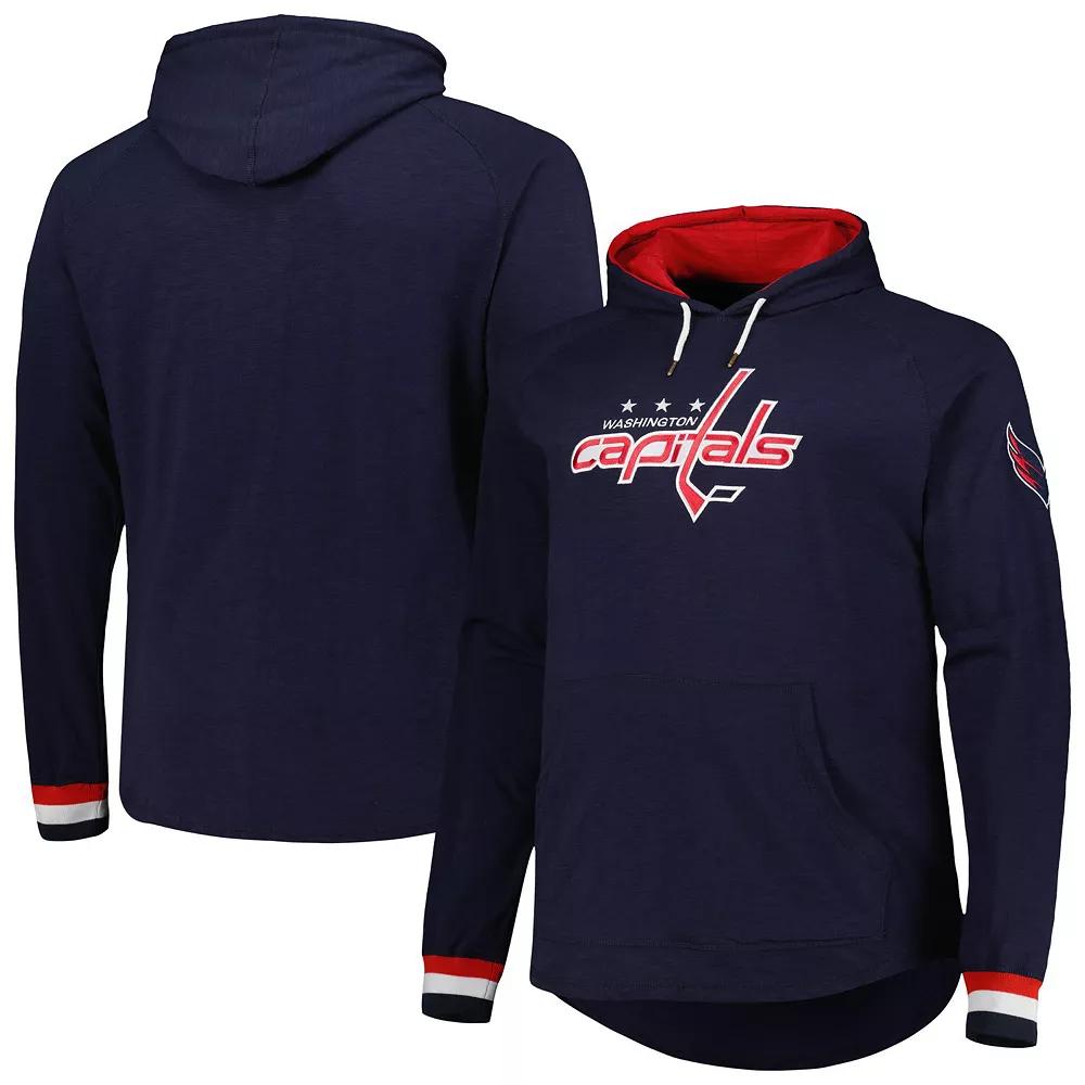 Men's Mitchell & Ness  Navy Washington Capitals Big & Tall Legendary Raglan Pullover Hoodie, Size: 5XB, Blue Product Image