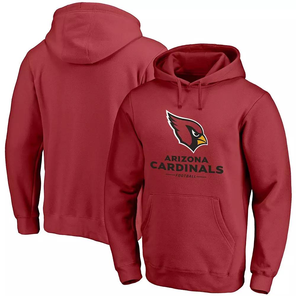Mens Fanatics Branded Cardinal Arizona Cardinals Logo Team Lockup Fitted Pullover Hoodie Product Image