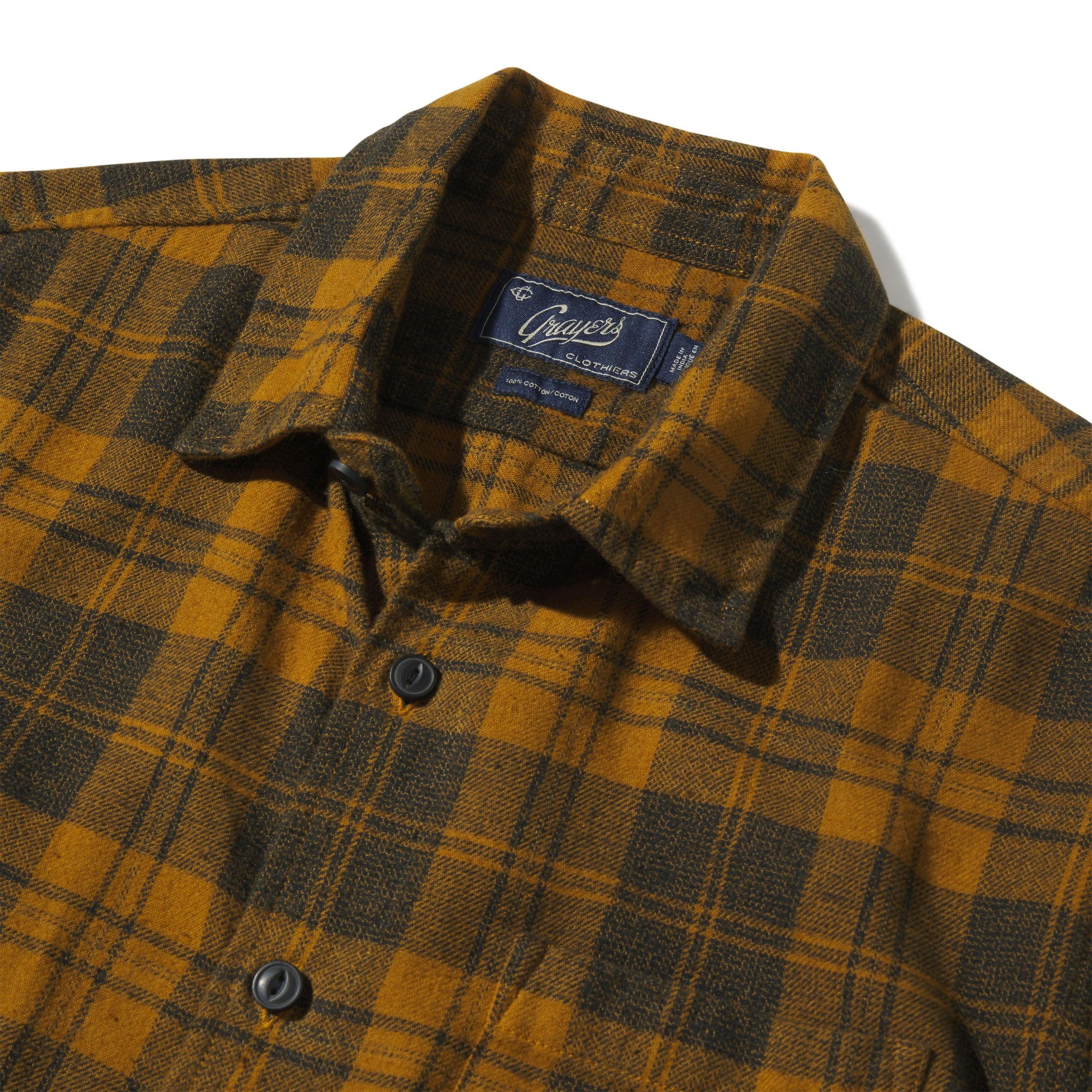 Lightweight Grindle Twill Shirt - Mustard Navy (Final Sale)* Product Image