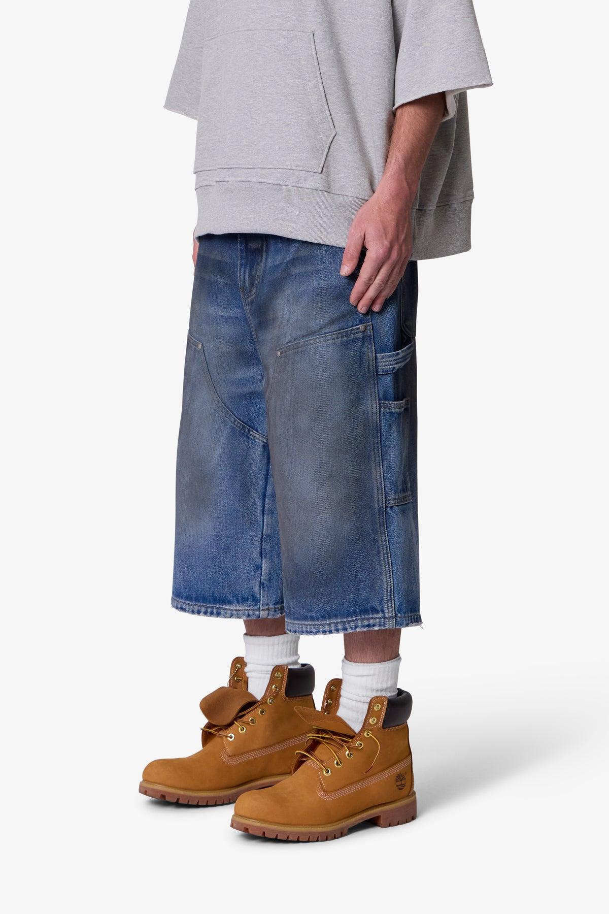Ultra Baggy Carpenter Shorts - Washed Blue Product Image
