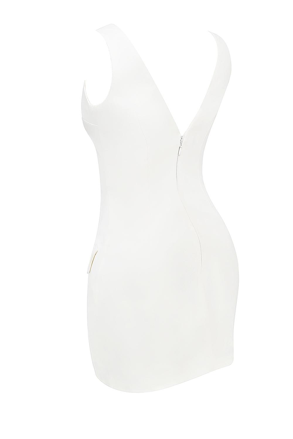 Olympia  white plunge mini dress Product Image