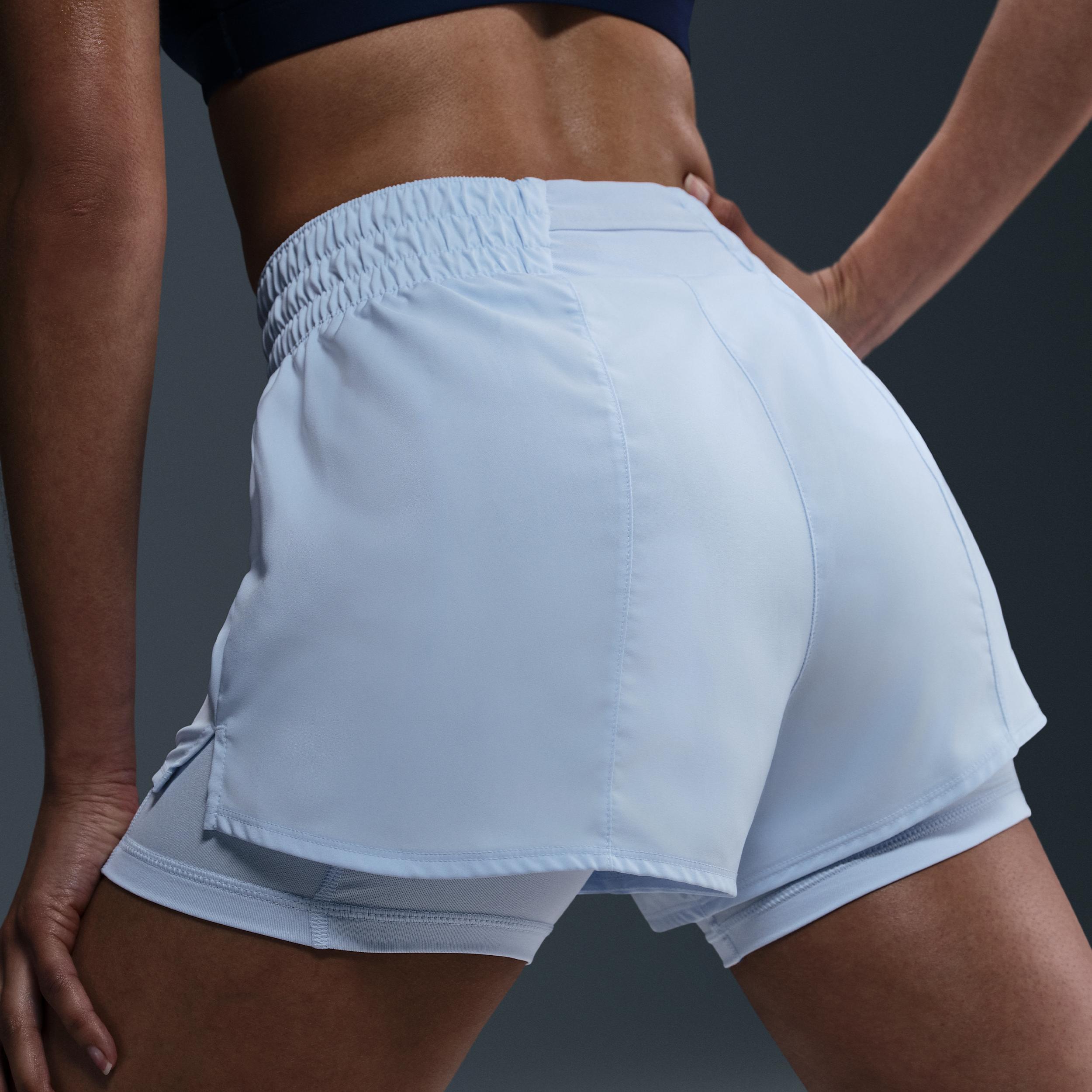 Nike Womens One Dri-FIT High-Waisted 3 2-in-1 Shorts | DX6016-423 Product Image