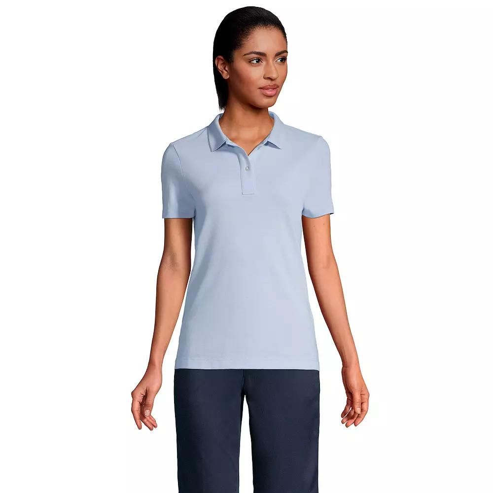 Women's Lands' End School Uniform Feminine Fit Short Sleeve Mesh Polo Shirt, Size: Small, Classic Blue Product Image