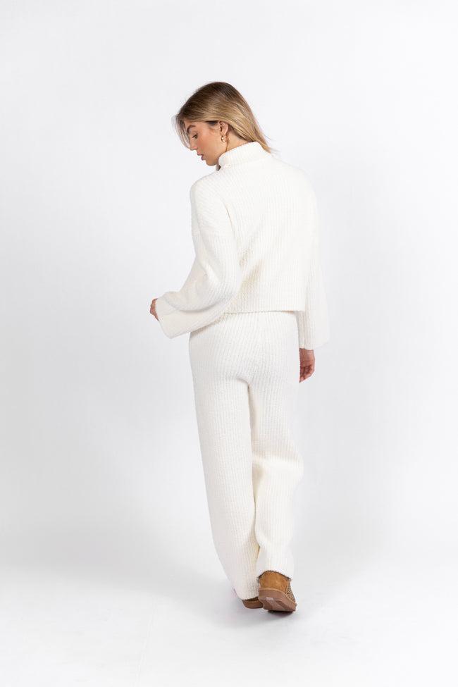 Keep It Comfy Ivory Fuzzy Turtleneck Sweater Set FINAL SALE Product Image