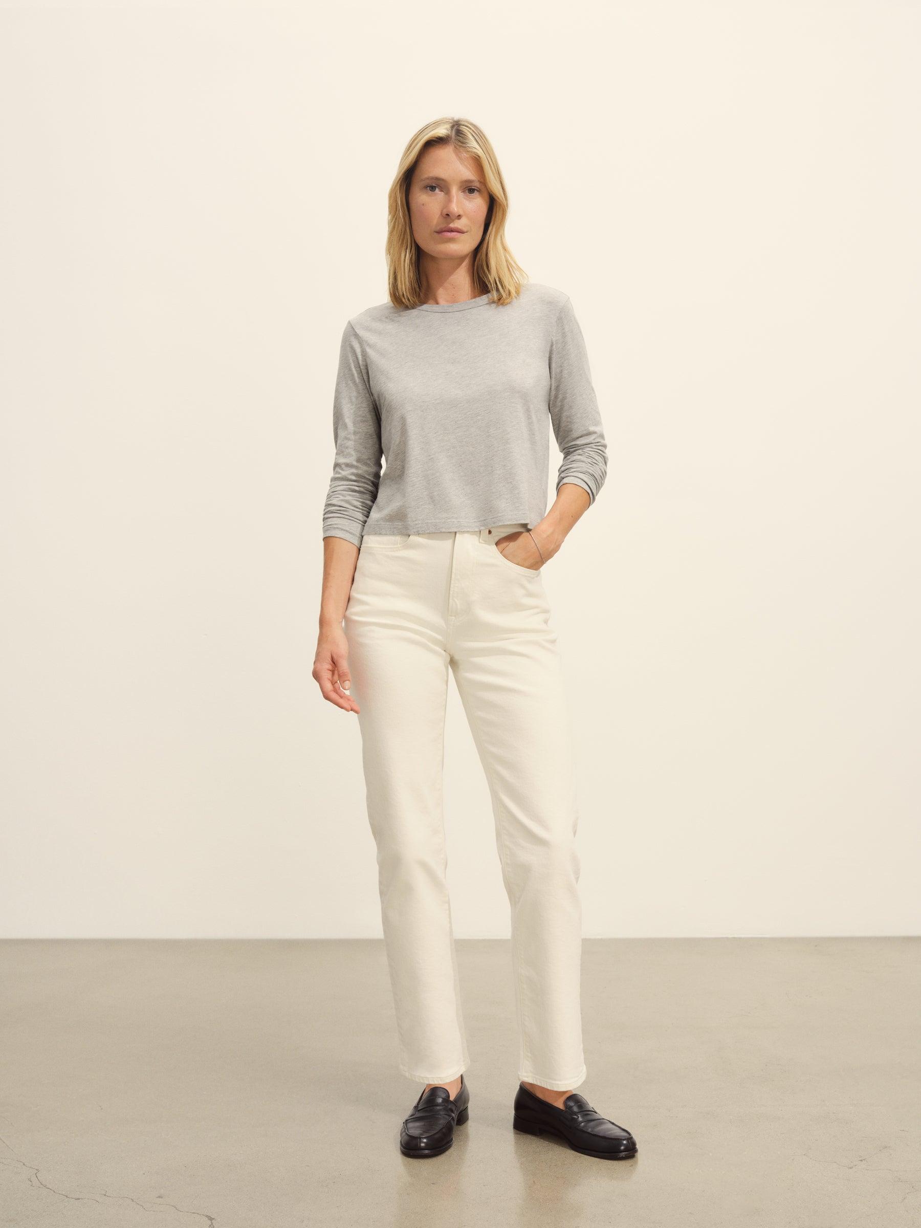 Graphite Pima L/S Boxy Crew Product Image