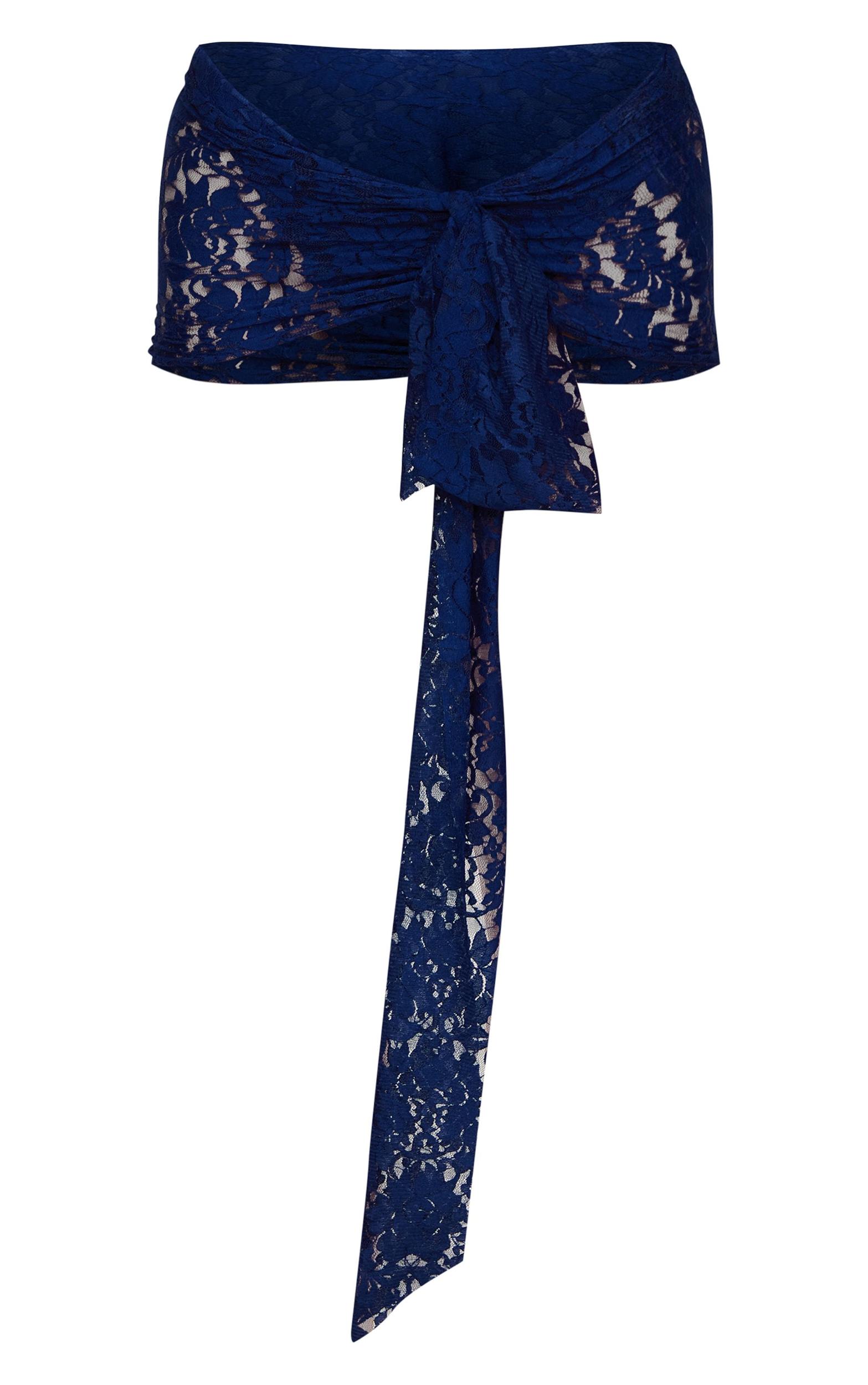 Navy Lace Tie Side Sarong Product Image