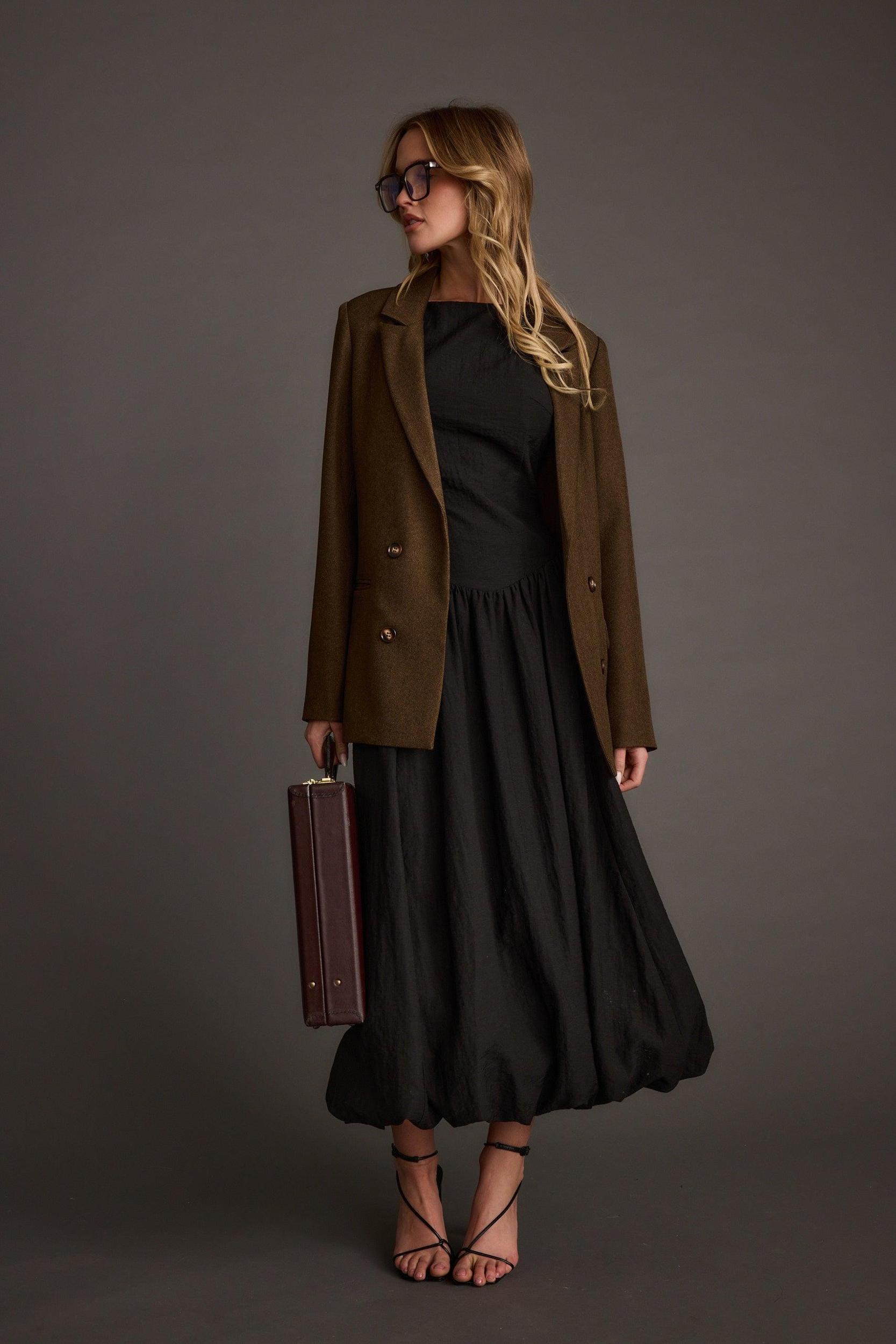 Kate Midi Dress + Moss Trench Coat Product Image