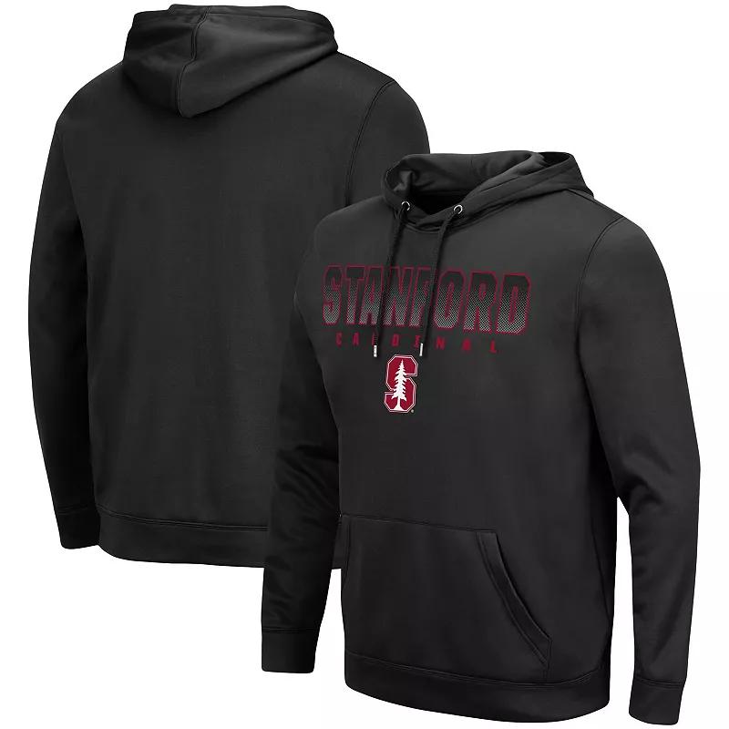 Men's Colosseum Black Stanford Cardinal Blackout 3.0 Pullover Hoodie,  Product Image