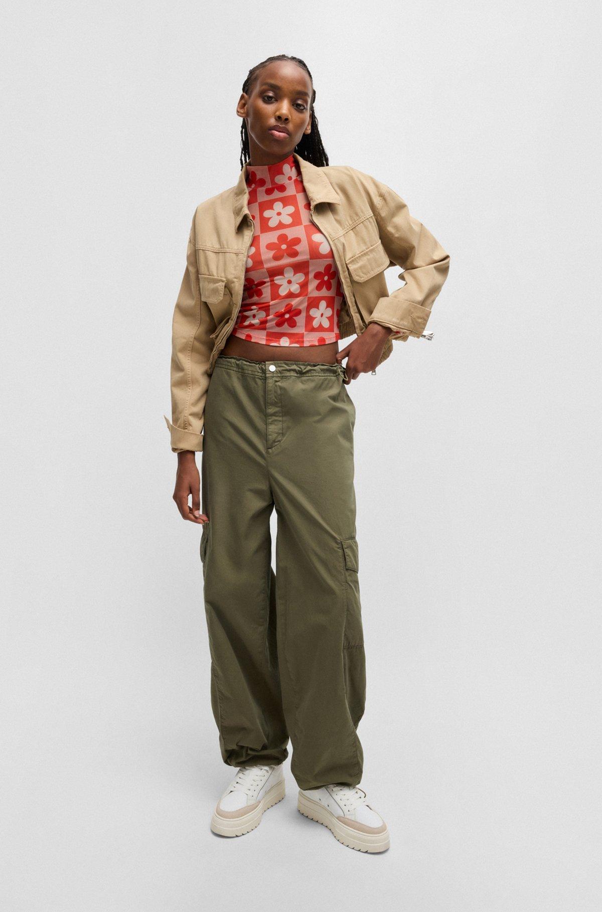 Relaxed-fit parachute trousers in cotton poplin Product Image