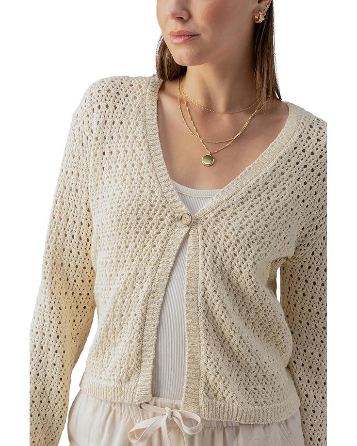 Long Sleeve Open Front Cardigan Fuzzy Space Dye Sweater Product Image