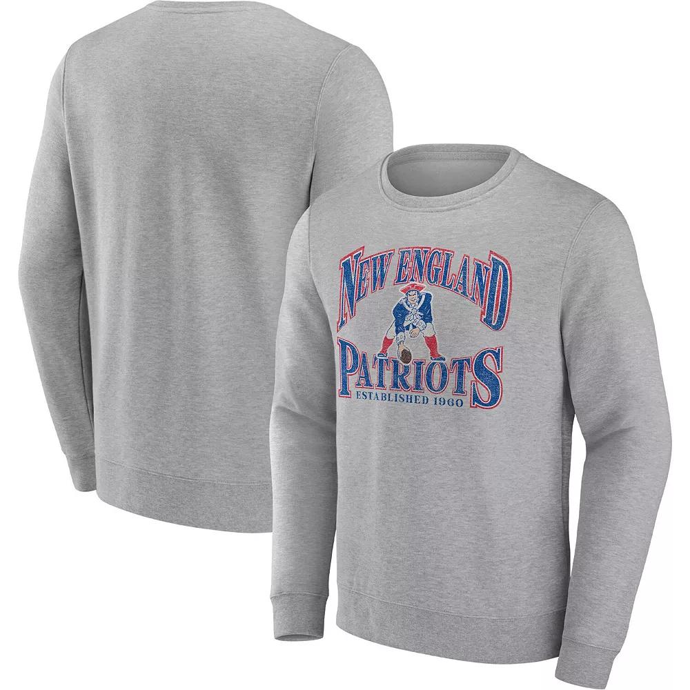 Men's Fanatics Branded Heathered Charcoal New England Patriots Playability Pullover Sweatshirt, Size: Small Product Image