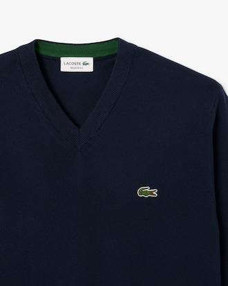 Monochrome Cotton V-neck Sweater Product Image