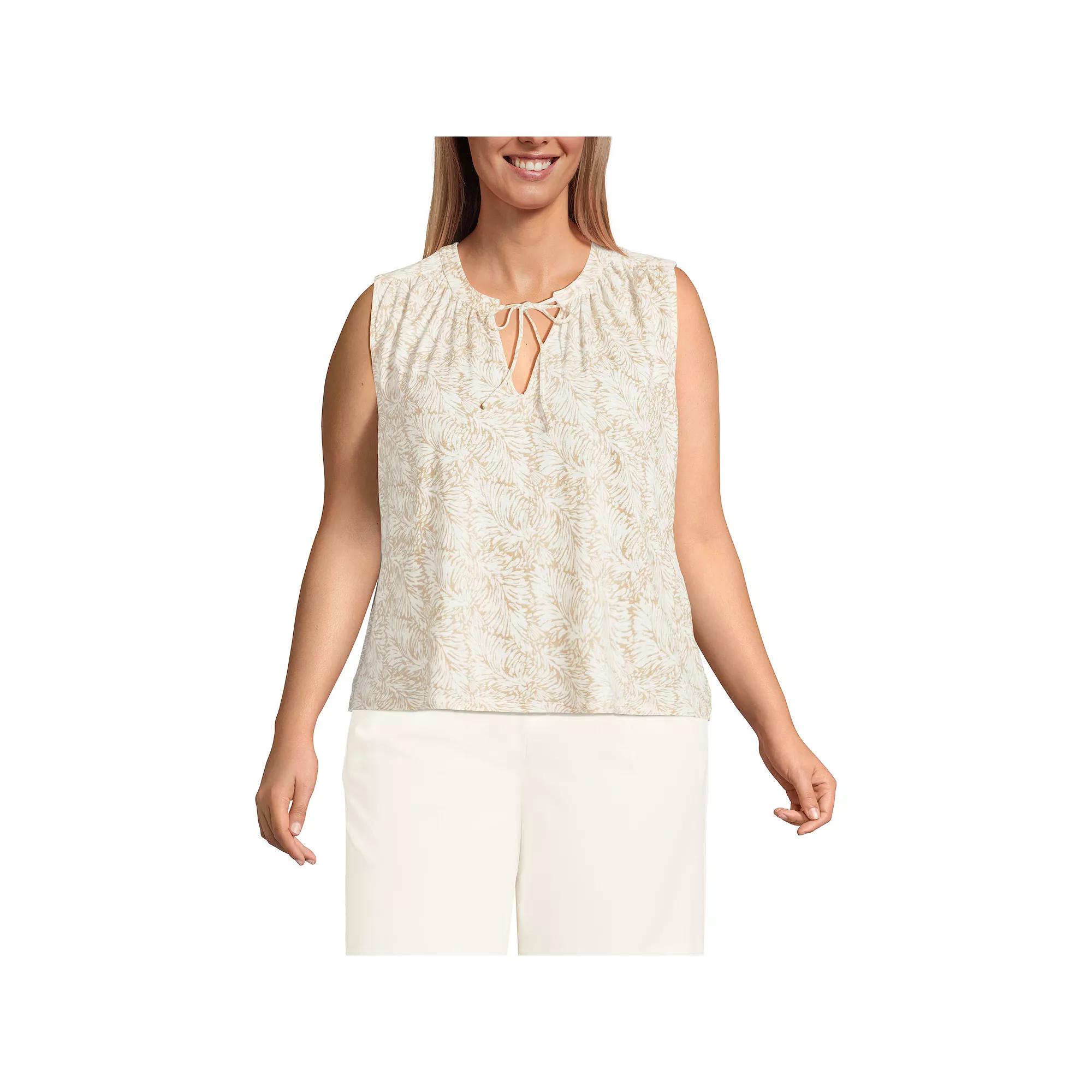 Plus Size Lands' End Notch Neck Swing Tank Top, Women's, Size: 3XL, Icy Mint Green Product Image