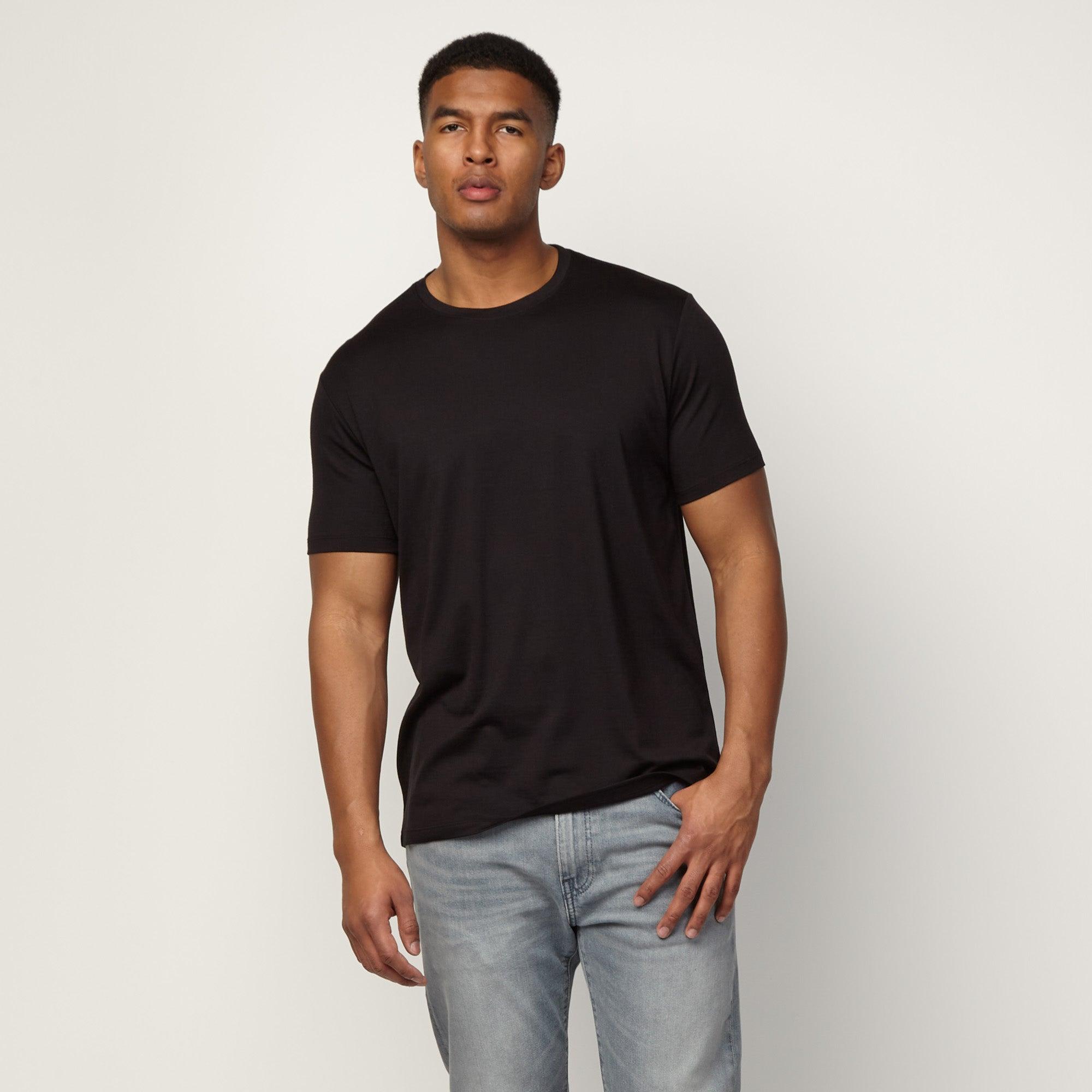 Merino Wool Crew Neck T-Shirt | Ash Brown Product Image