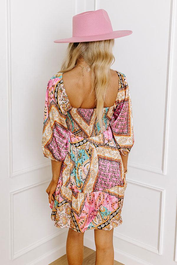 Summer Serenade Satin Babydoll Mini Dress in Pink Product Image