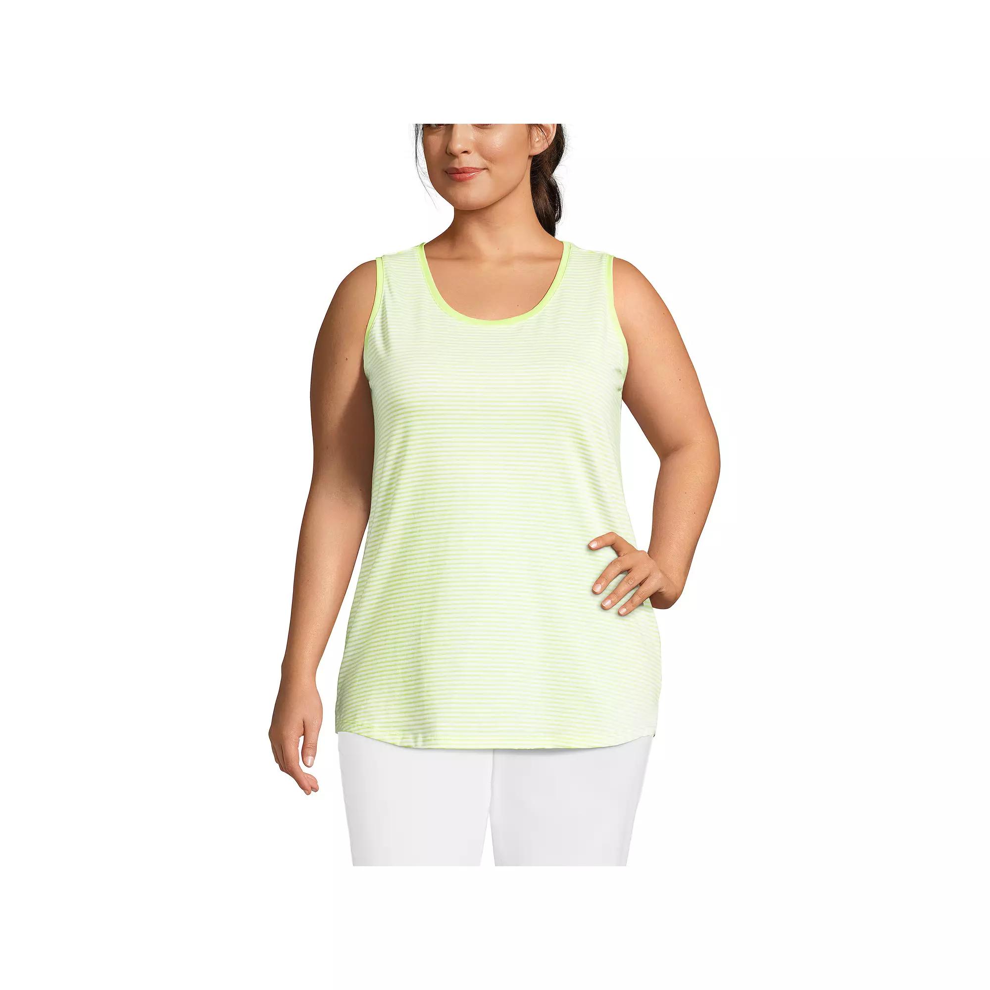 Plus Size Lands' End Scoopneck Tunic Tank Top, Women's, Size: 2XL, Limoncello Yellow Product Image