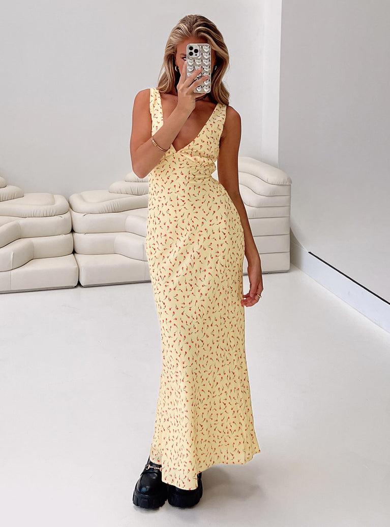 Nellie Maxi Dress Yellow / Red Floral Product Image