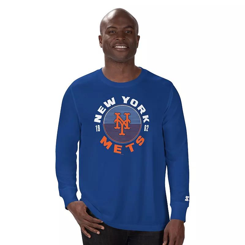 Men's Starter Royal New York Mets Halftime Long Sleeve T-Shirt,  Product Image