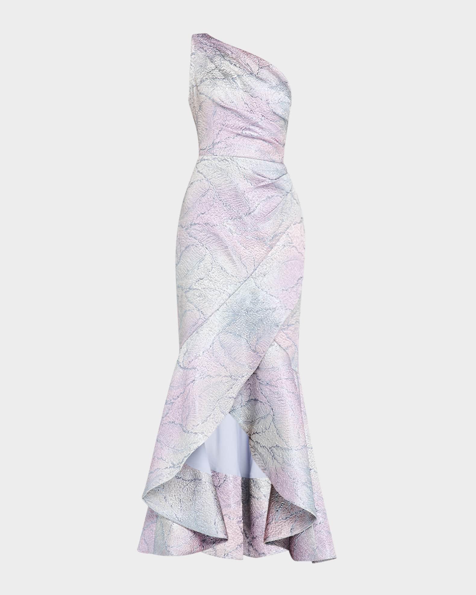 High-Low Metallic Jacquard Gown Product Image