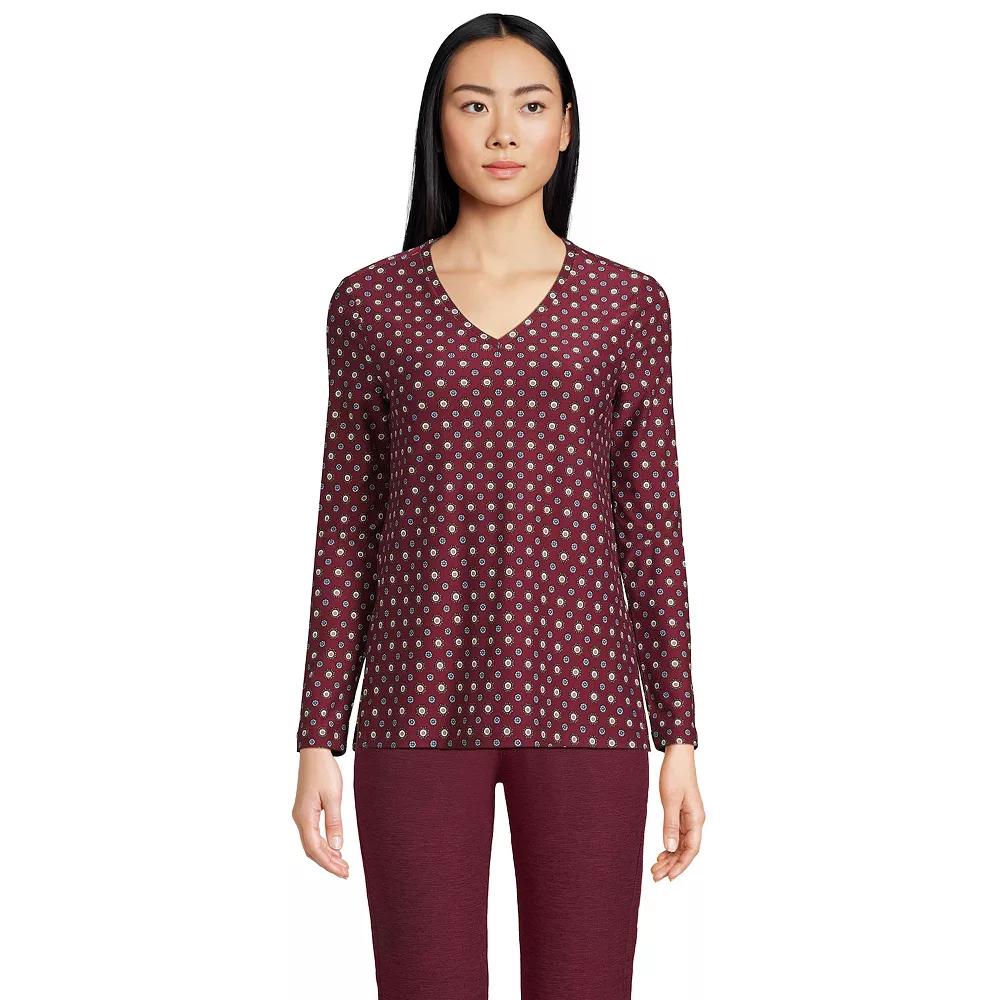 Women's Lands' End Long Sleeve Performance V-Neck Top,  Product Image