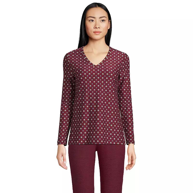 Women's Lands' End Long Sleeve Performance V-Neck Top,  Product Image