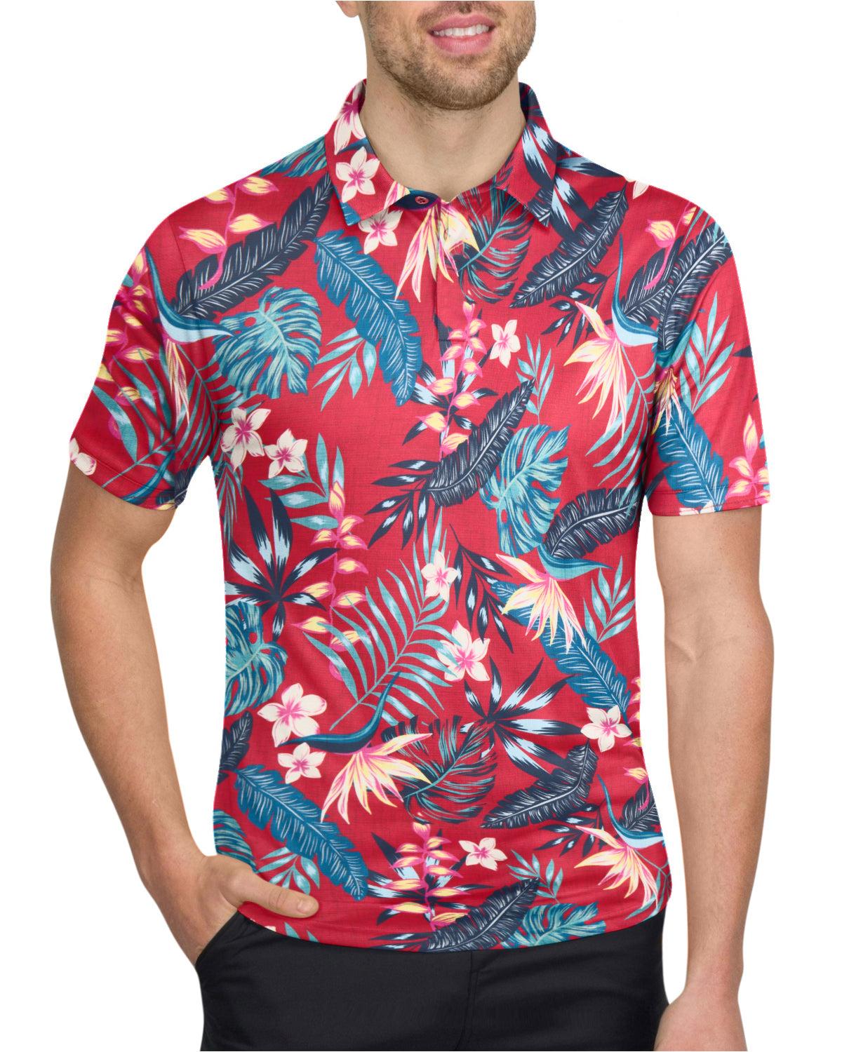 Three Sixty Six Men’s Print Golf Polos Male Product Image