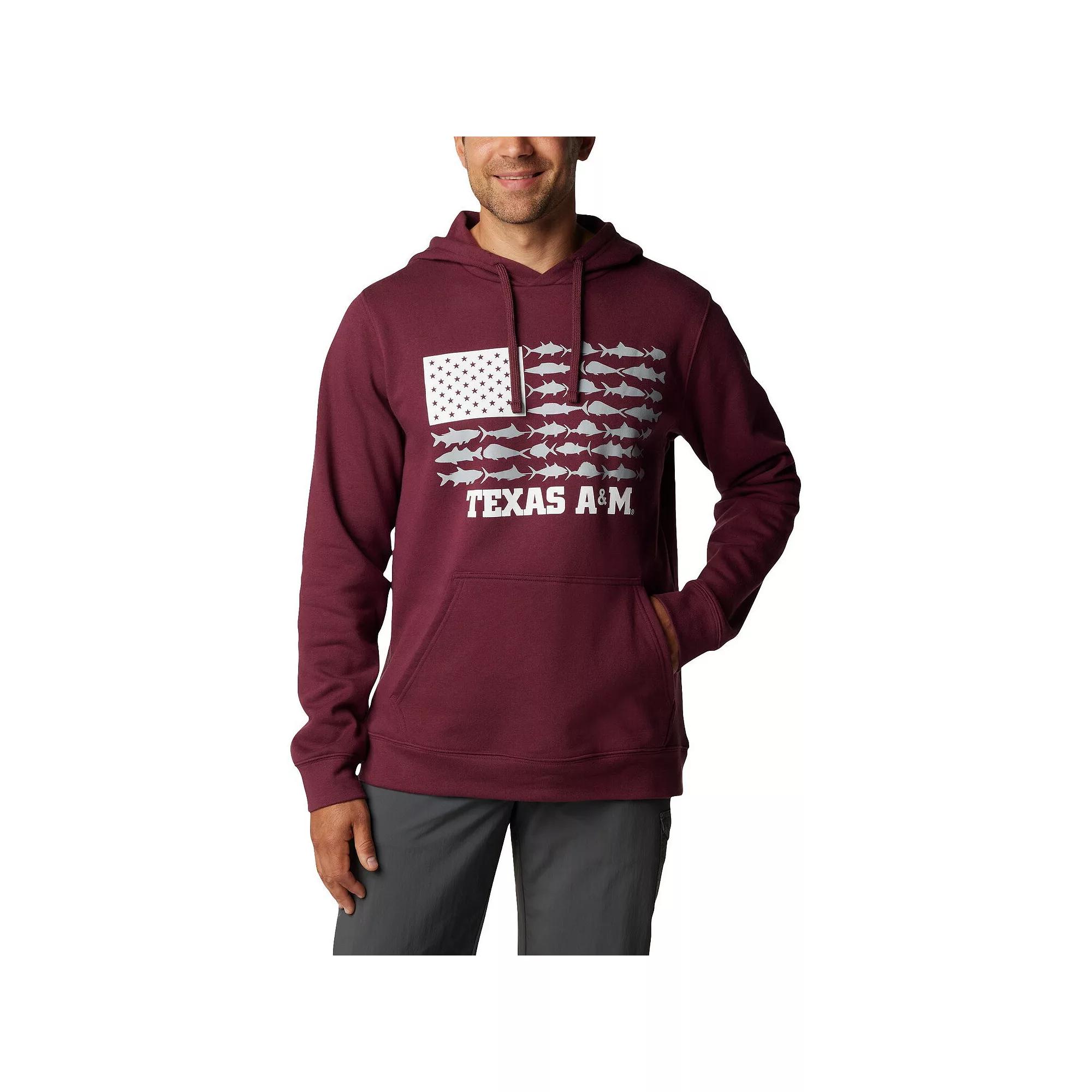 Men's Columbia Maroon Texas A&M Aggies PFG Fish Flag II Pullover Hoodie, Size: XL, Red Product Image