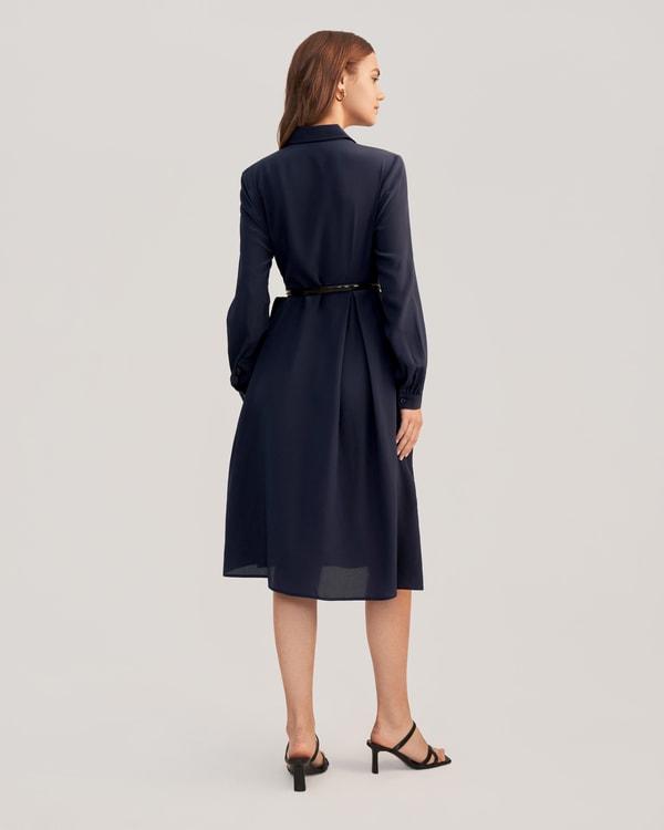 Women's Long Sleeve Retro Graceful Silk Dress Product Image