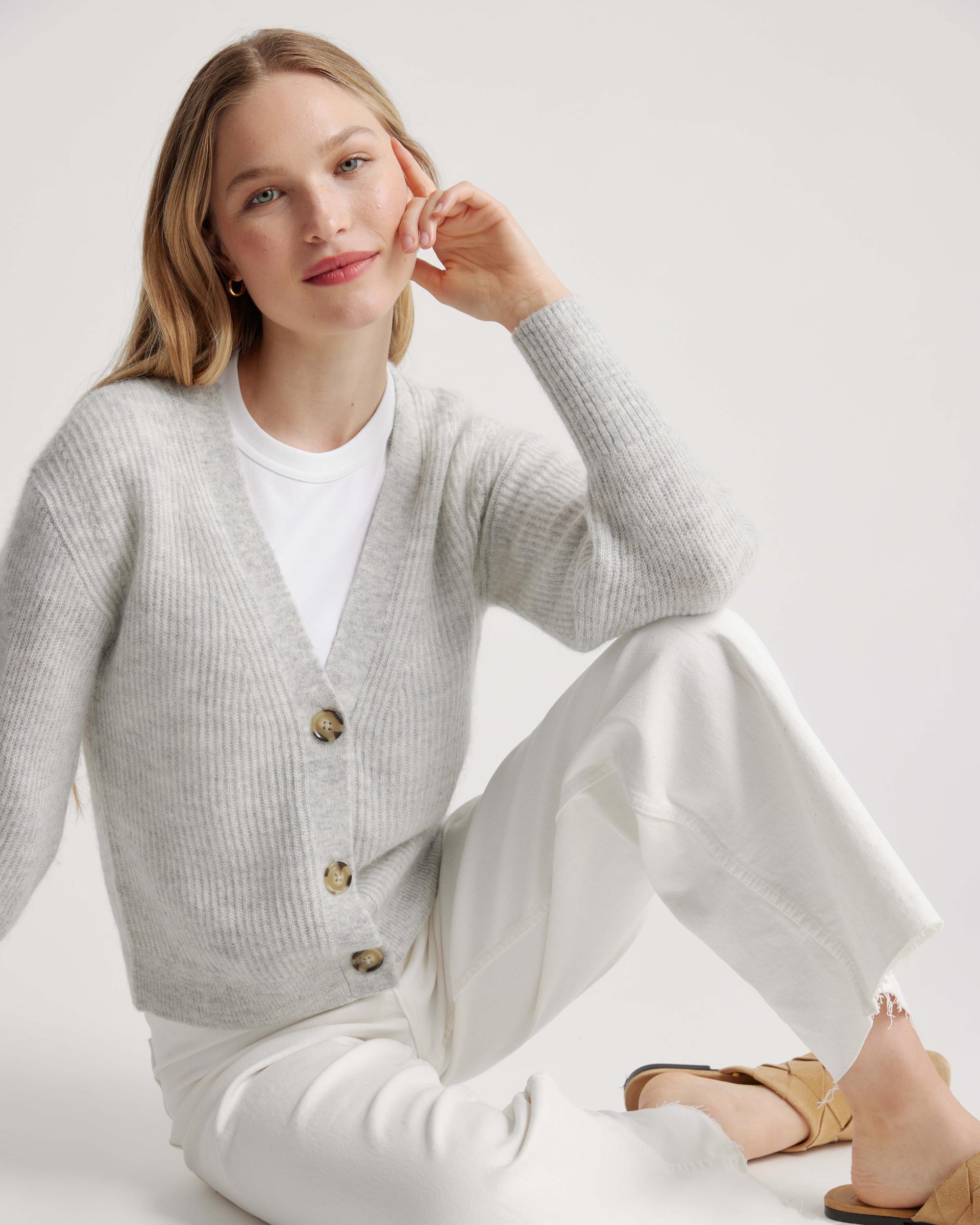 Quince | Women's Alpaca Cropped Cardigan Sweater Size XS Product Image