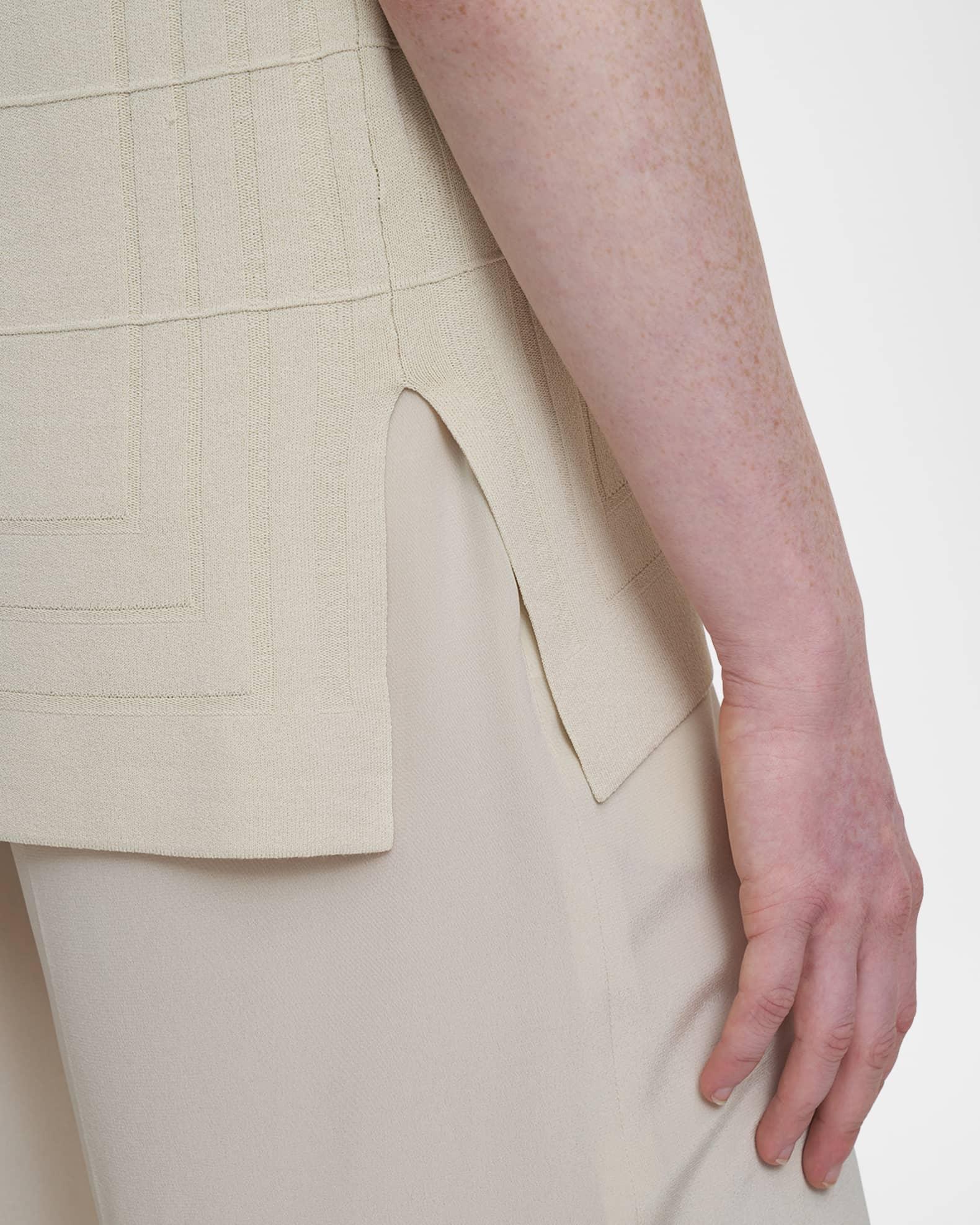 Cap-Sleeve Grid Knit Top Product Image