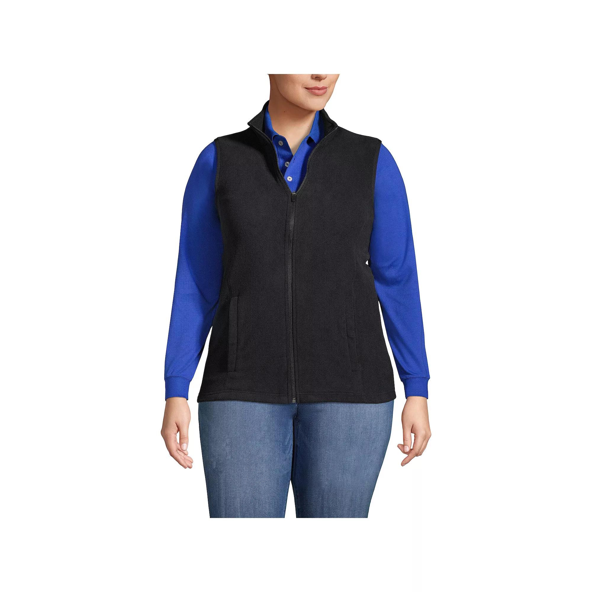 Plus Sized Lands' End Thermacheck 100 Vest, Women's, Size: 3XL, Black Product Image