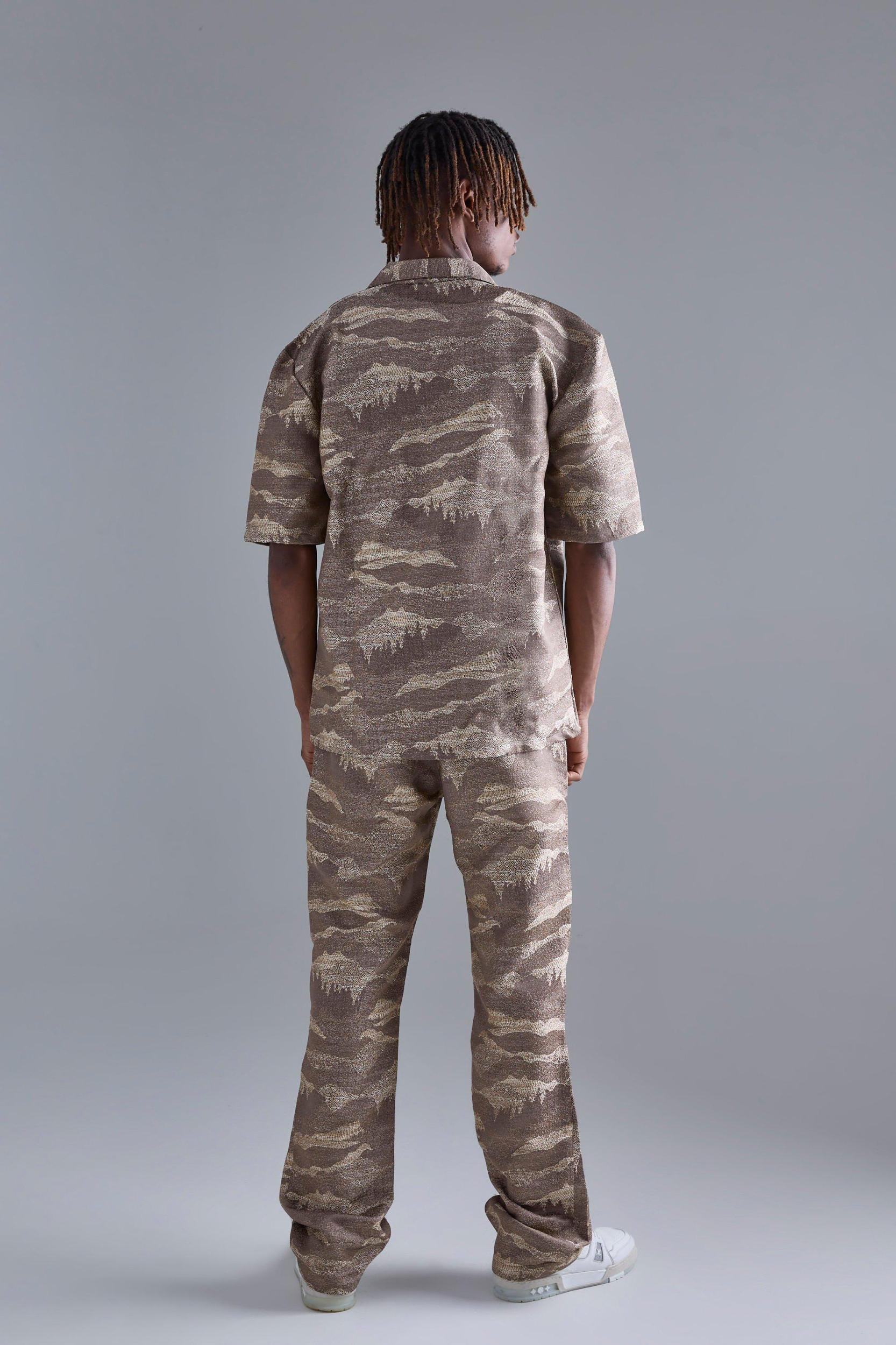 Tall Elasticated Waist Slim Gusset Tapestry Pants | boohooMAN USA Product Image