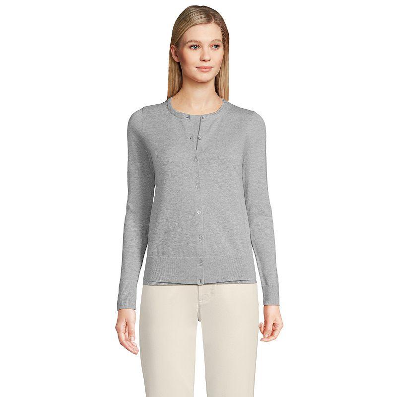 Women's Lands' End Tall Fine Gauge Cotton Cardigan Sweater,  Product Image