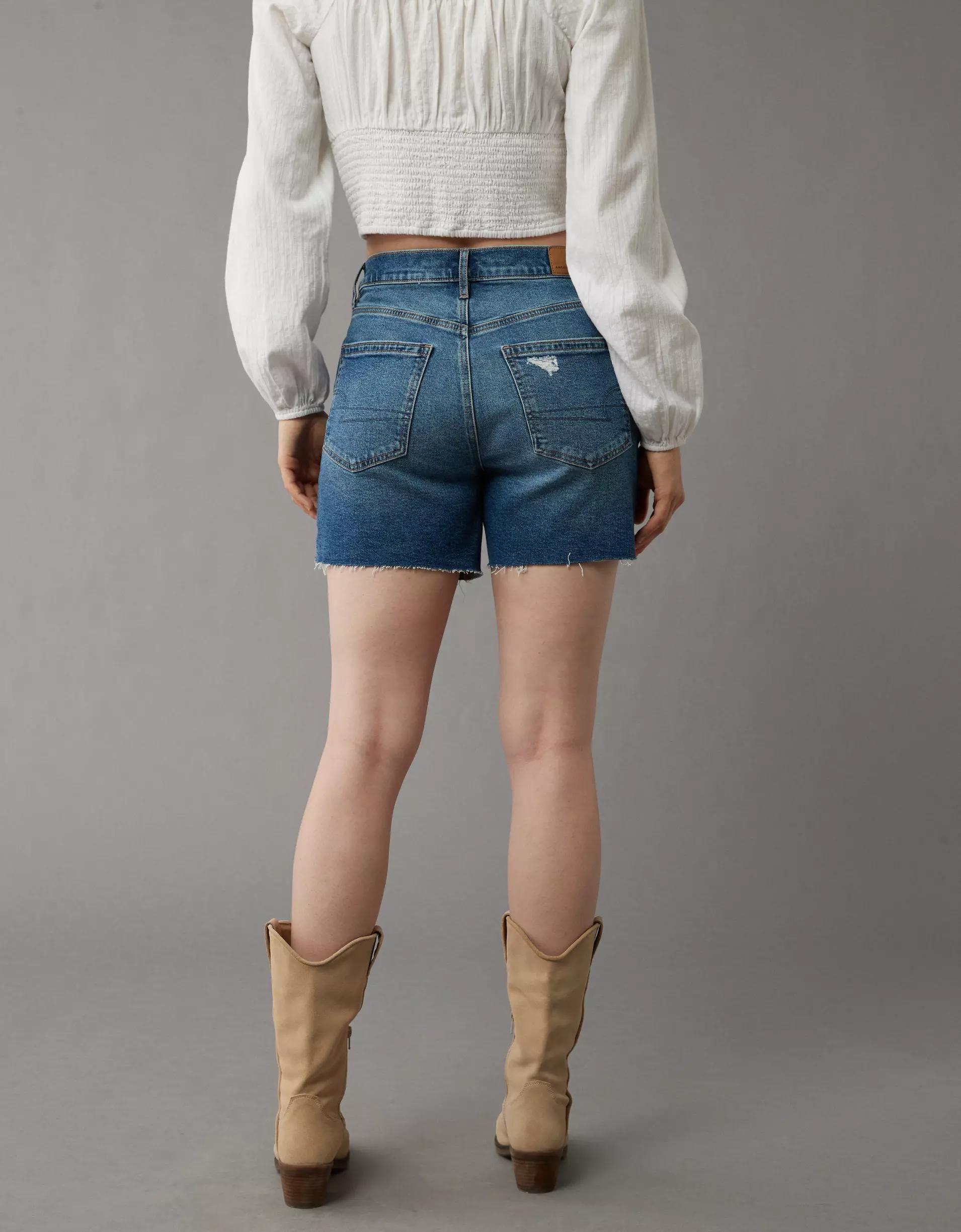 AE 6" Strigid Super High-Waisted Relaxed Ripped Denim Short Product Image
