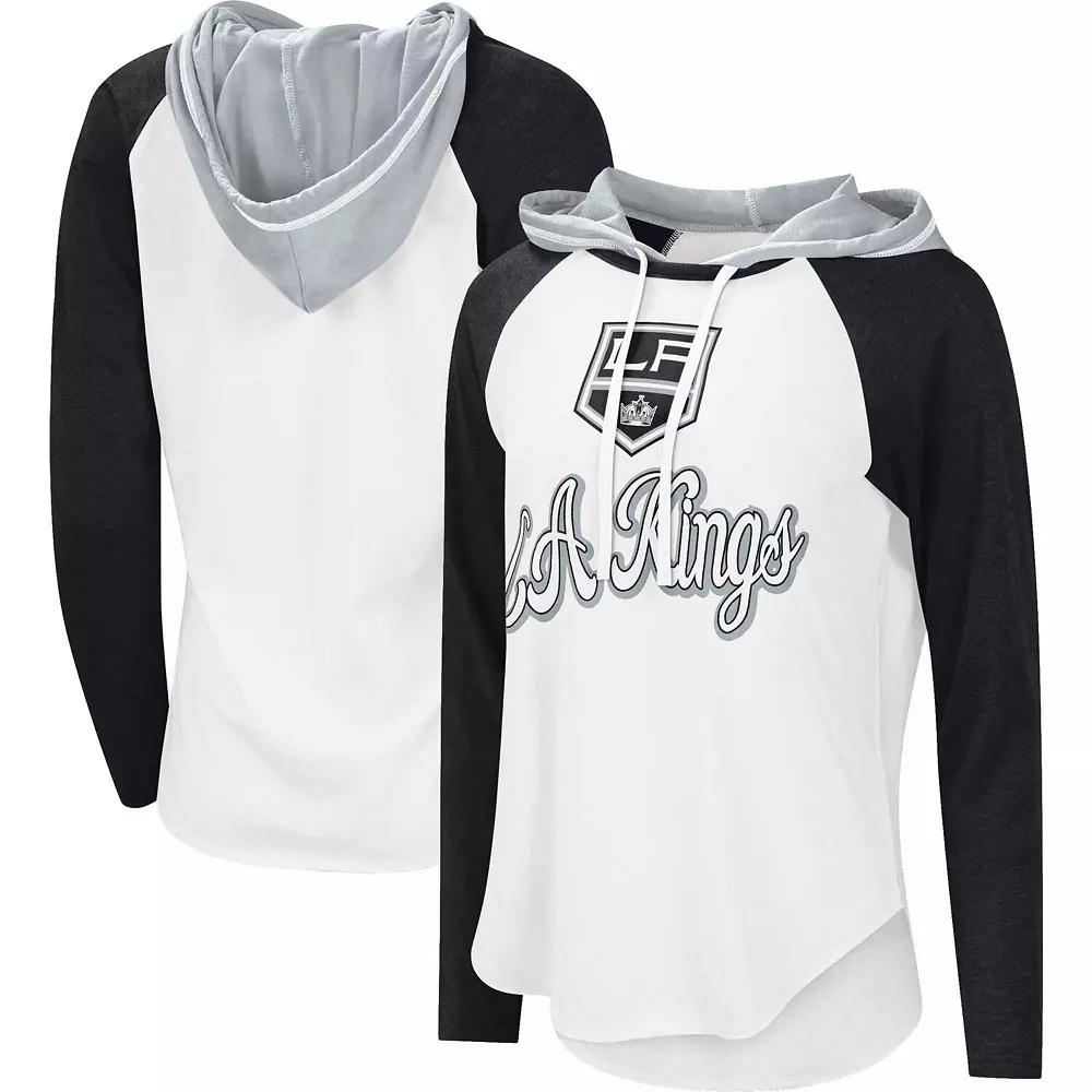 Women's Starter White/Black Los Angeles Kings MVP Raglan Hoodie T-Shirt, Size: Medium, Kgs White Product Image