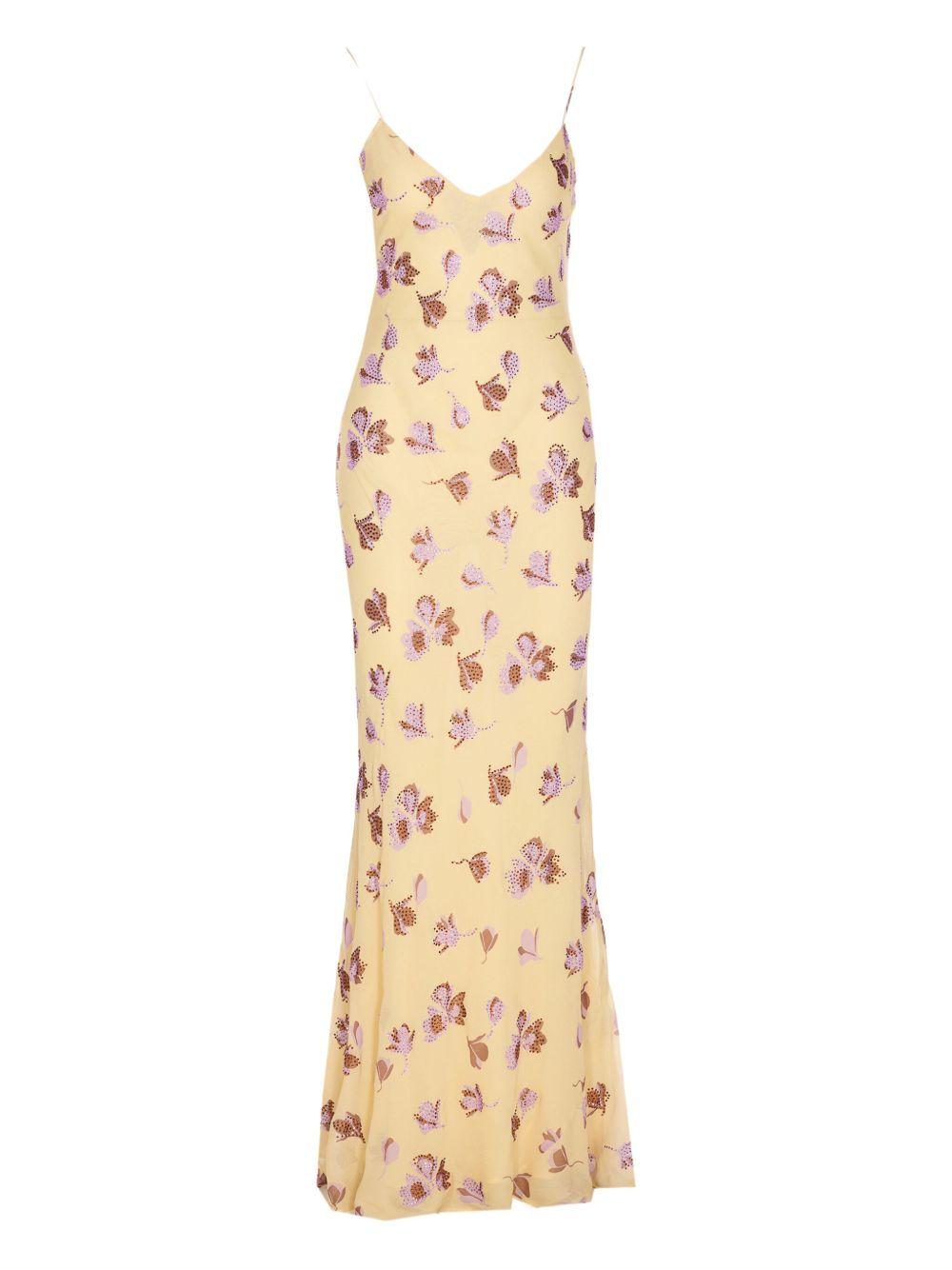 floral-print rhinestone maxi dress Product Image