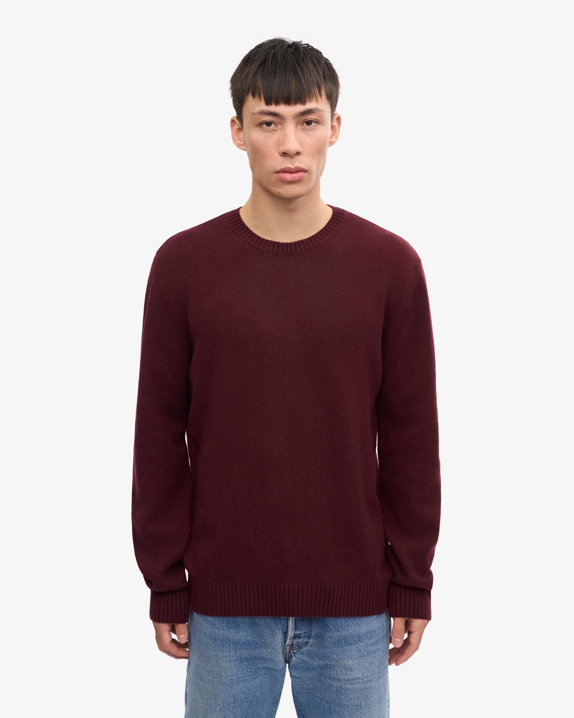 Classic Merino Wool Crew - Oxblood Red Product Image