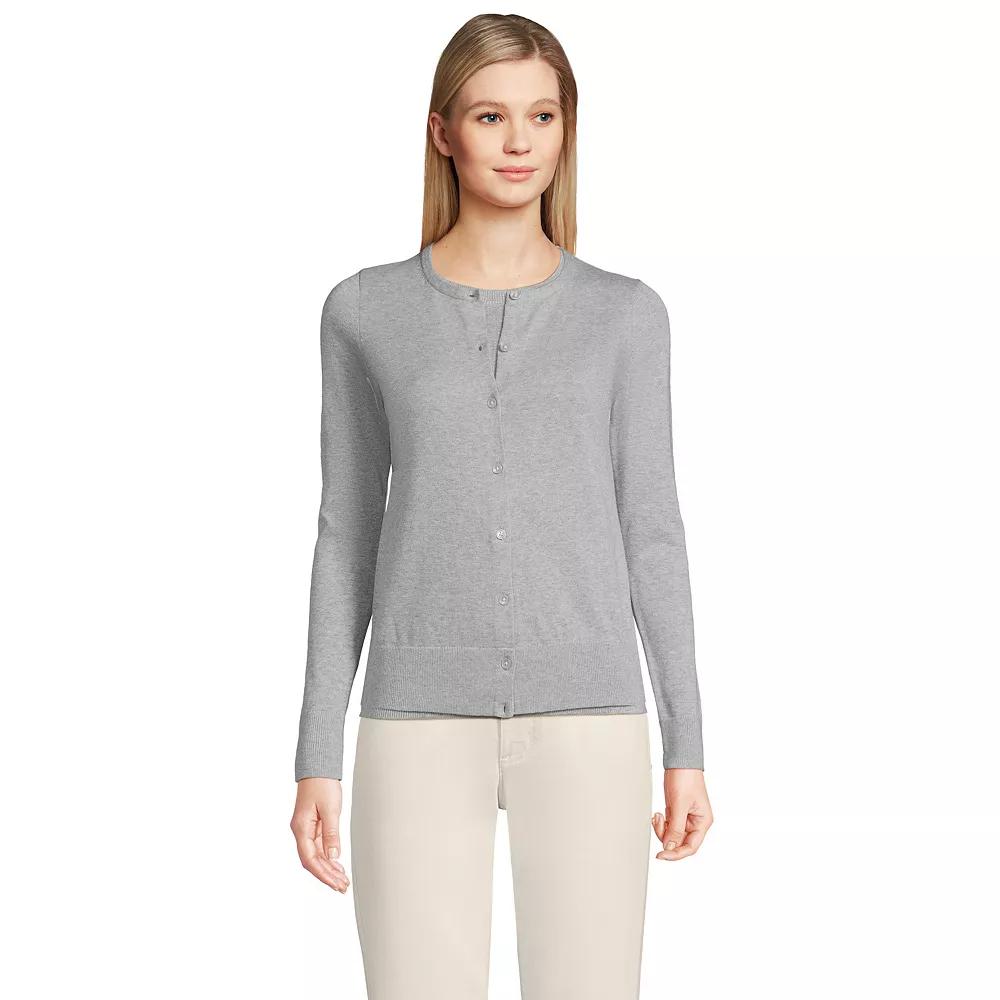 Women's Lands' End Tall Fine Gauge Cotton Cardigan Sweater,  Product Image