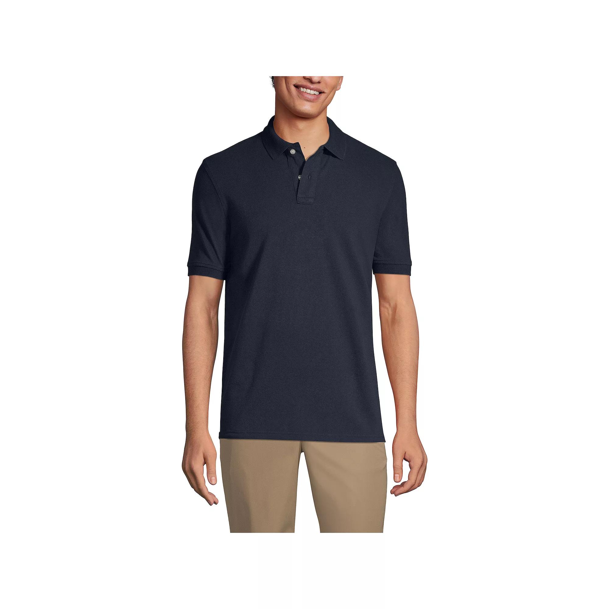 Men's Tall Lands' End School Uniform Mesh Polo Shirt, Size: Large Tall, White Product Image