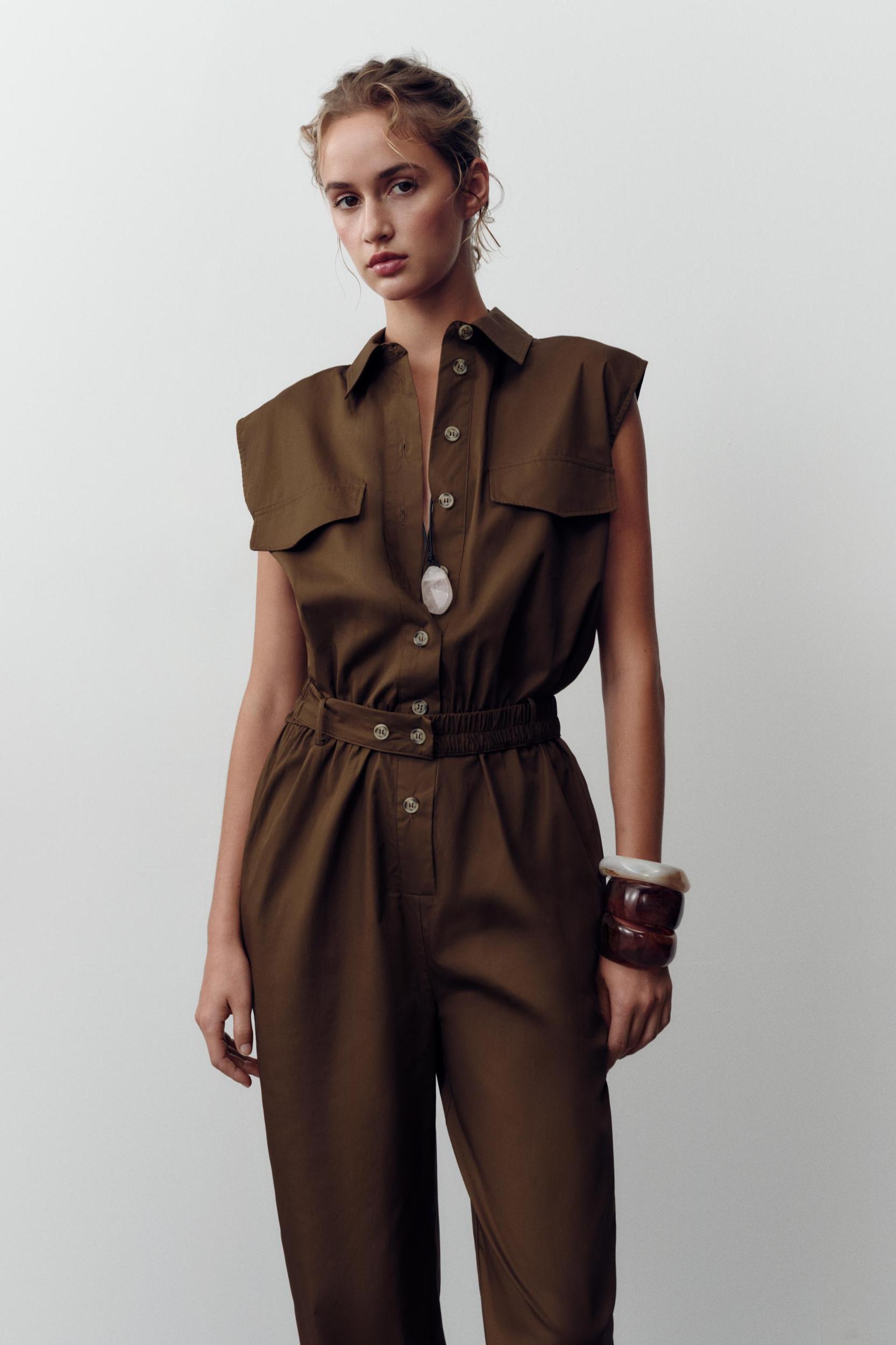 LONG POPLIN JUMPSUIT Product Image