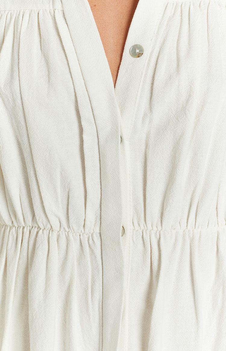 Theodossia Tiered Long Sleeve Dress White Product Image