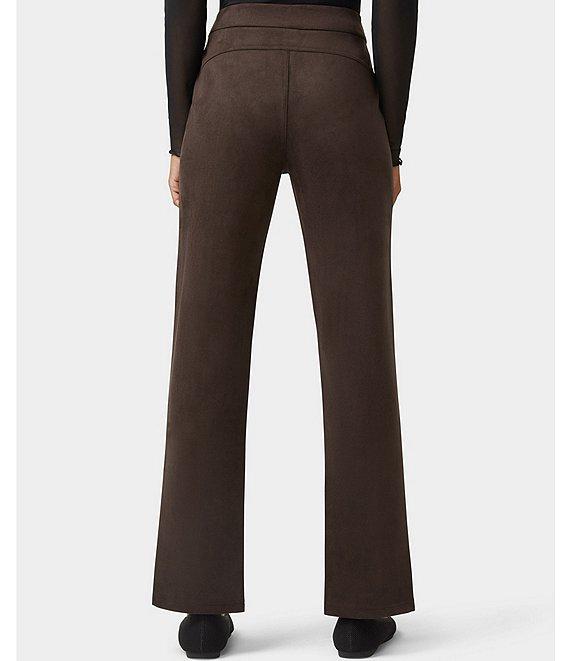 HUE High-Rise Suede Straight Split Front Leggings Product Image