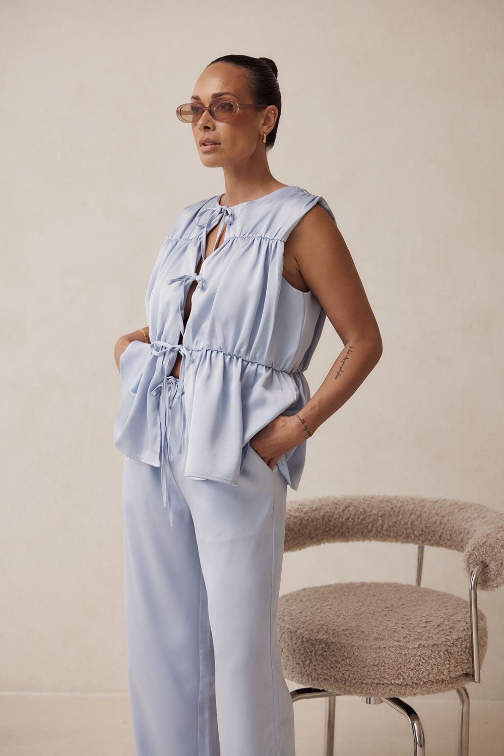 SAMPLE-Juliette Pants - Blue Product Image