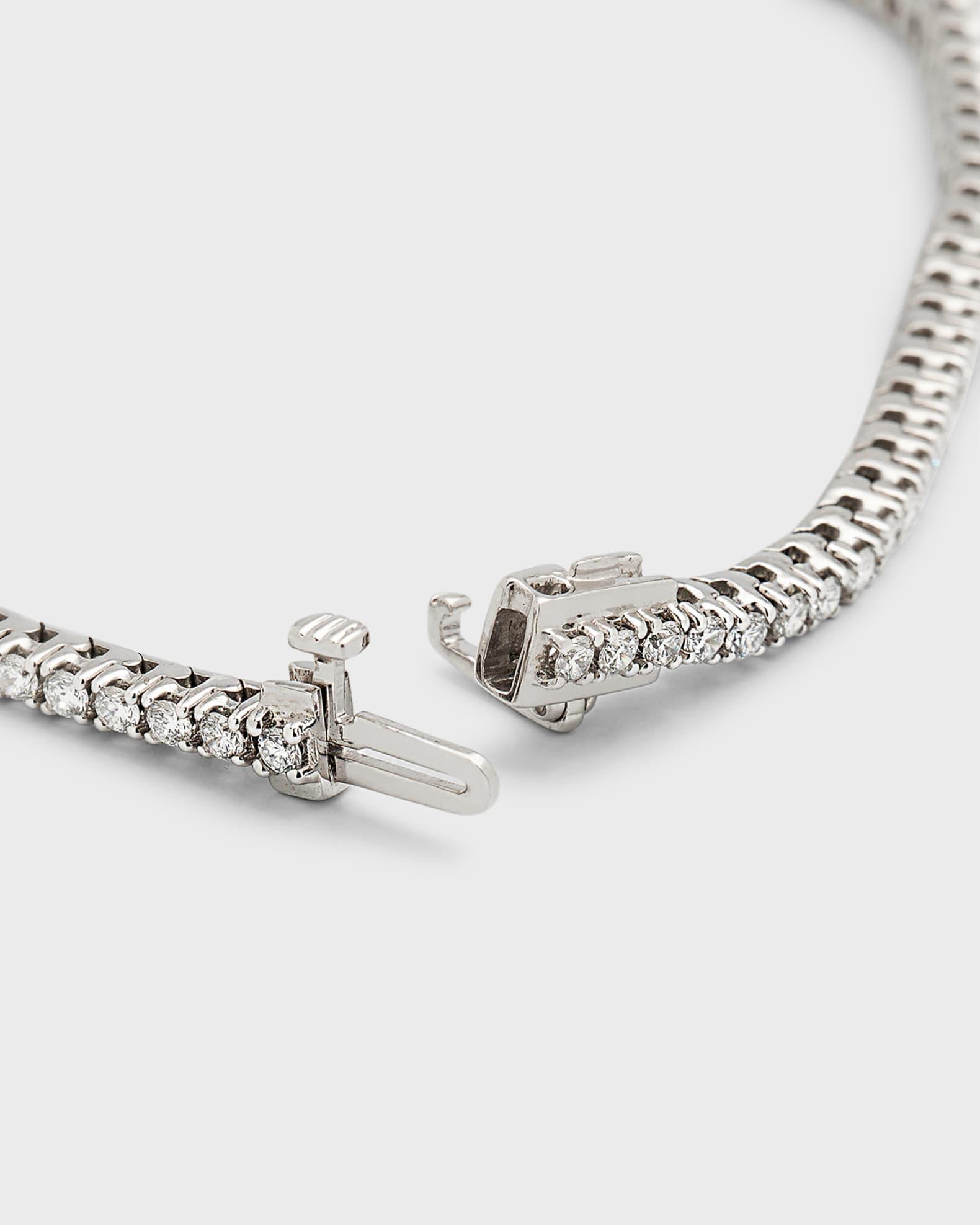 18K White Gold Round Lab Grown Diamond Bracelet, 7"L Product Image