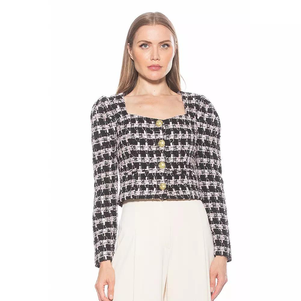 Women's ALEXIA ADMOR Rowan Long Puff Sleeve Sweetheart Jacket,  Product Image