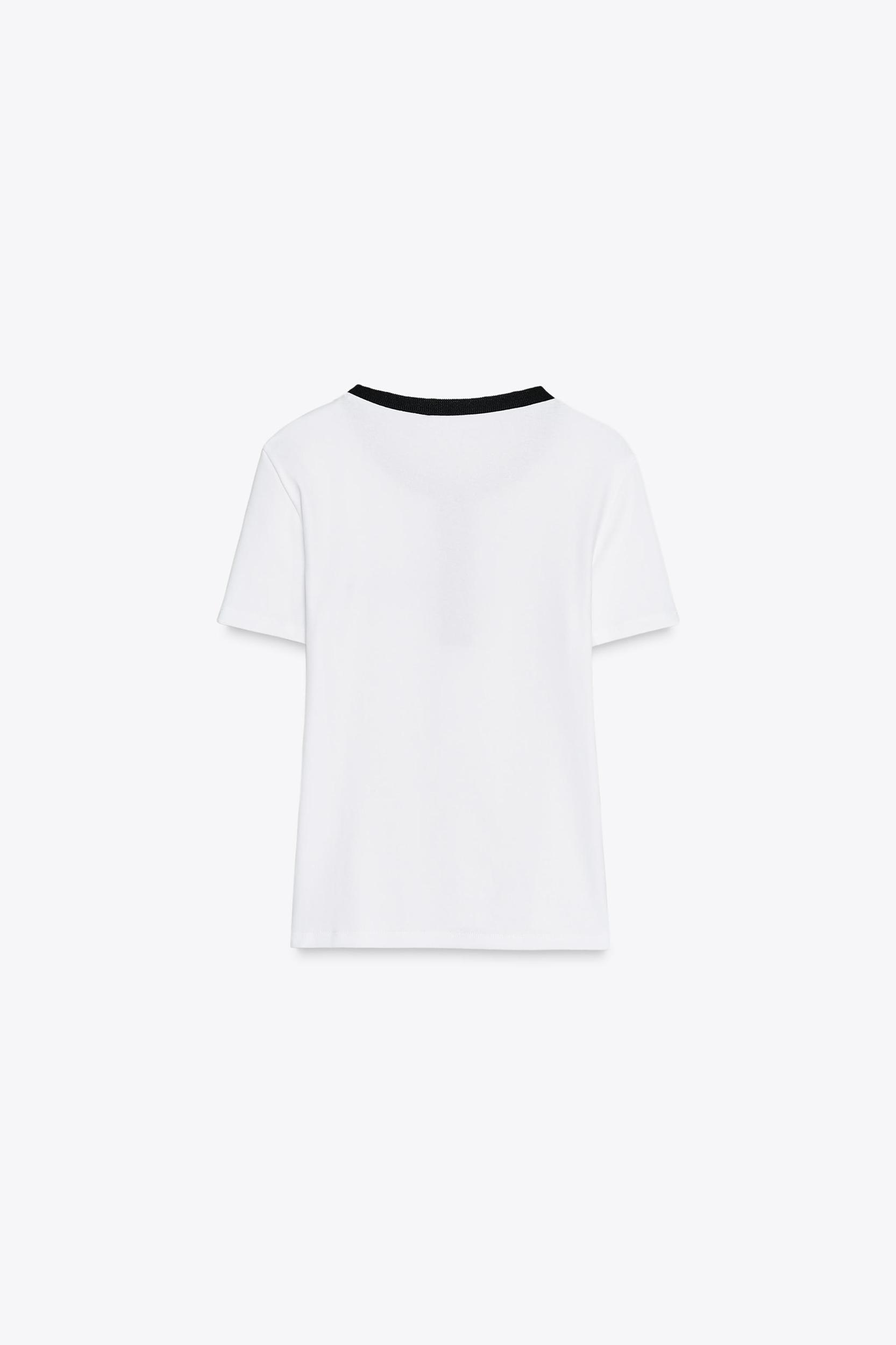 T-SHIRT WITH CONTRASTING PIPING Product Image