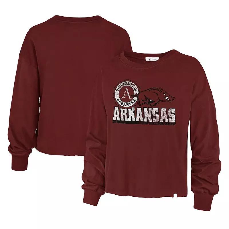 Women's '47 Cardinal Arkansas Razorbacks Bottom Line Parkway Long Sleeve T-Shirt, Size: Large, Red Product Image