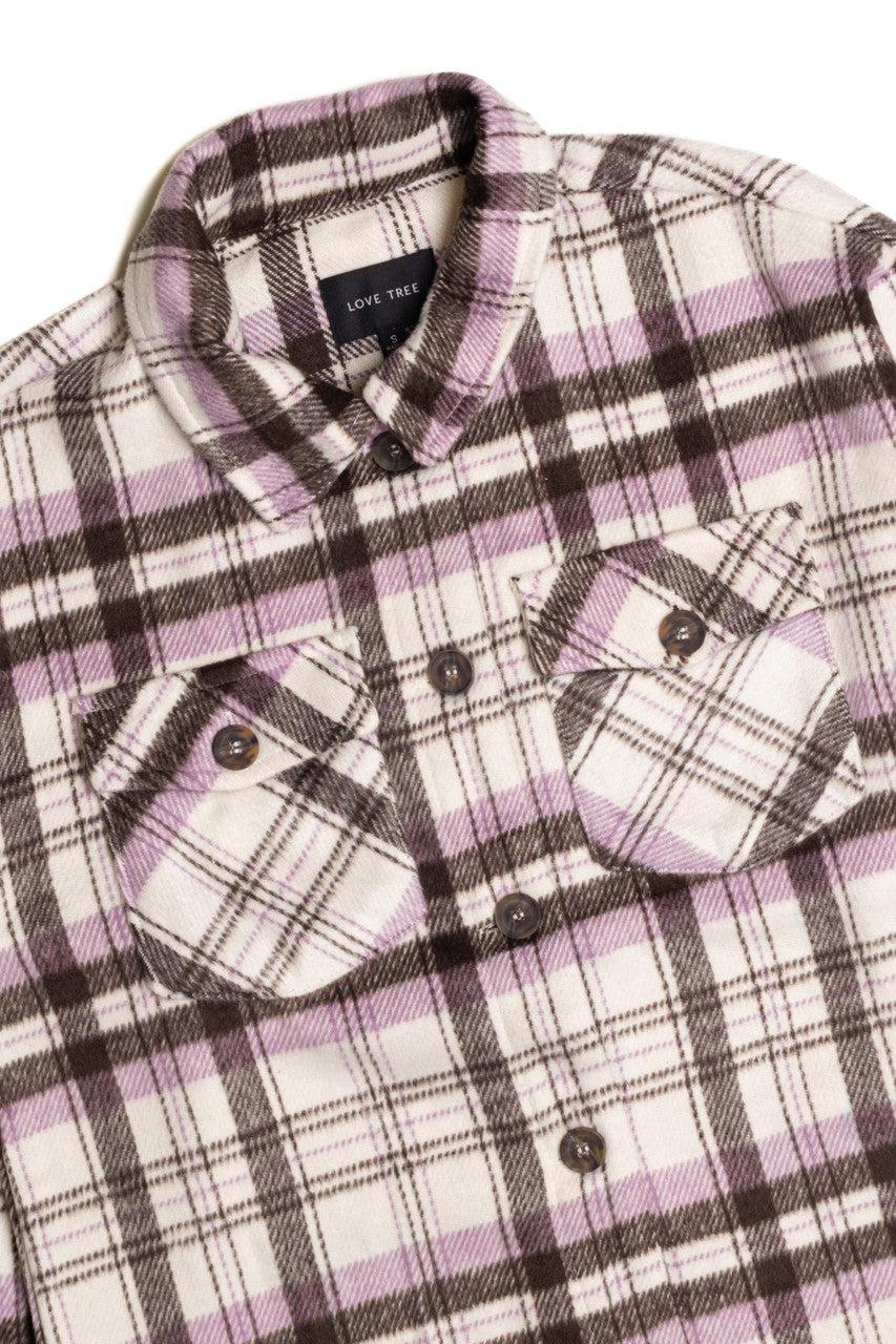Lavender Brushed Plaid Jacket Product Image