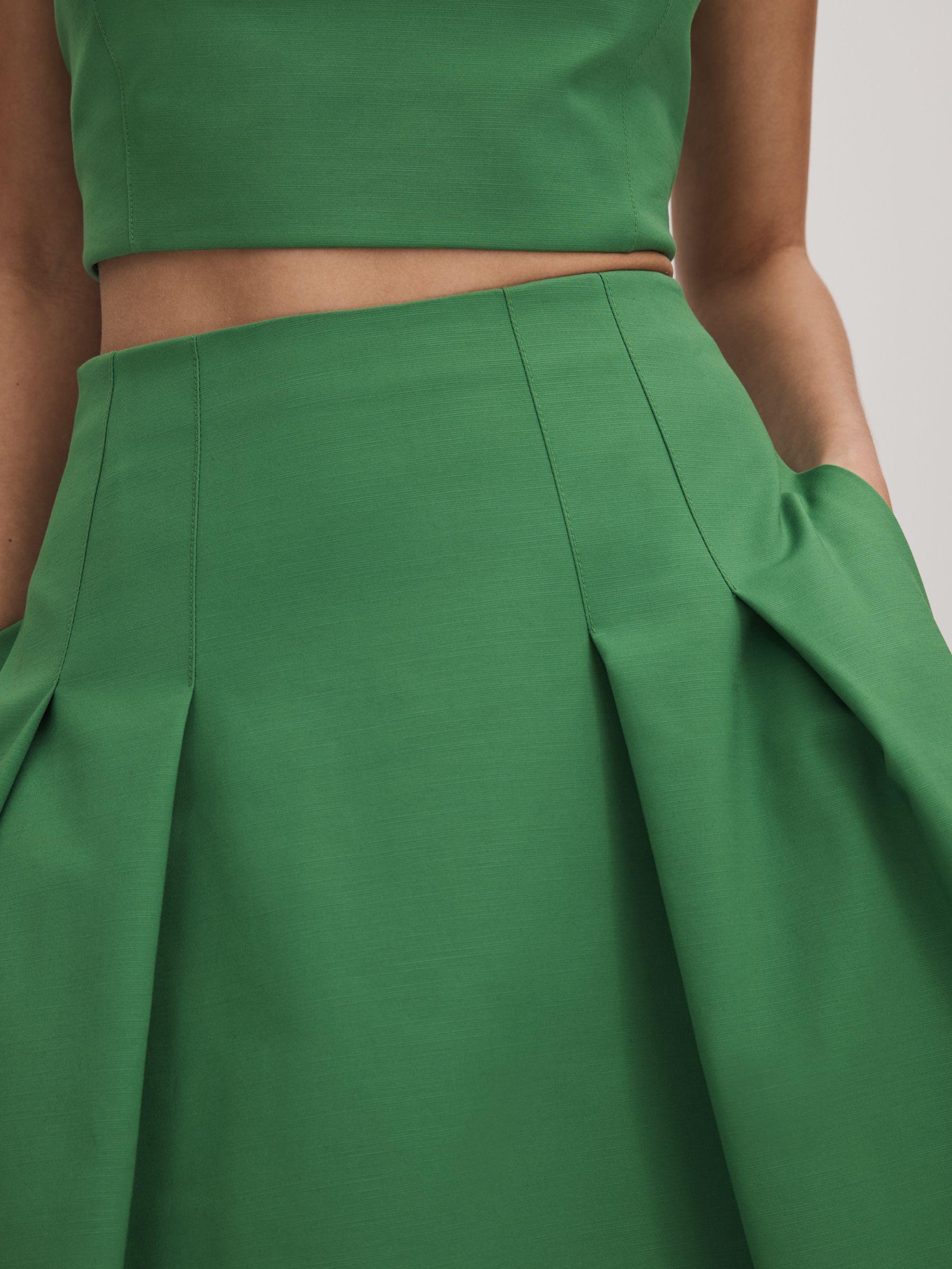Florere Flared Midi Skirt in Bright Green Product Image