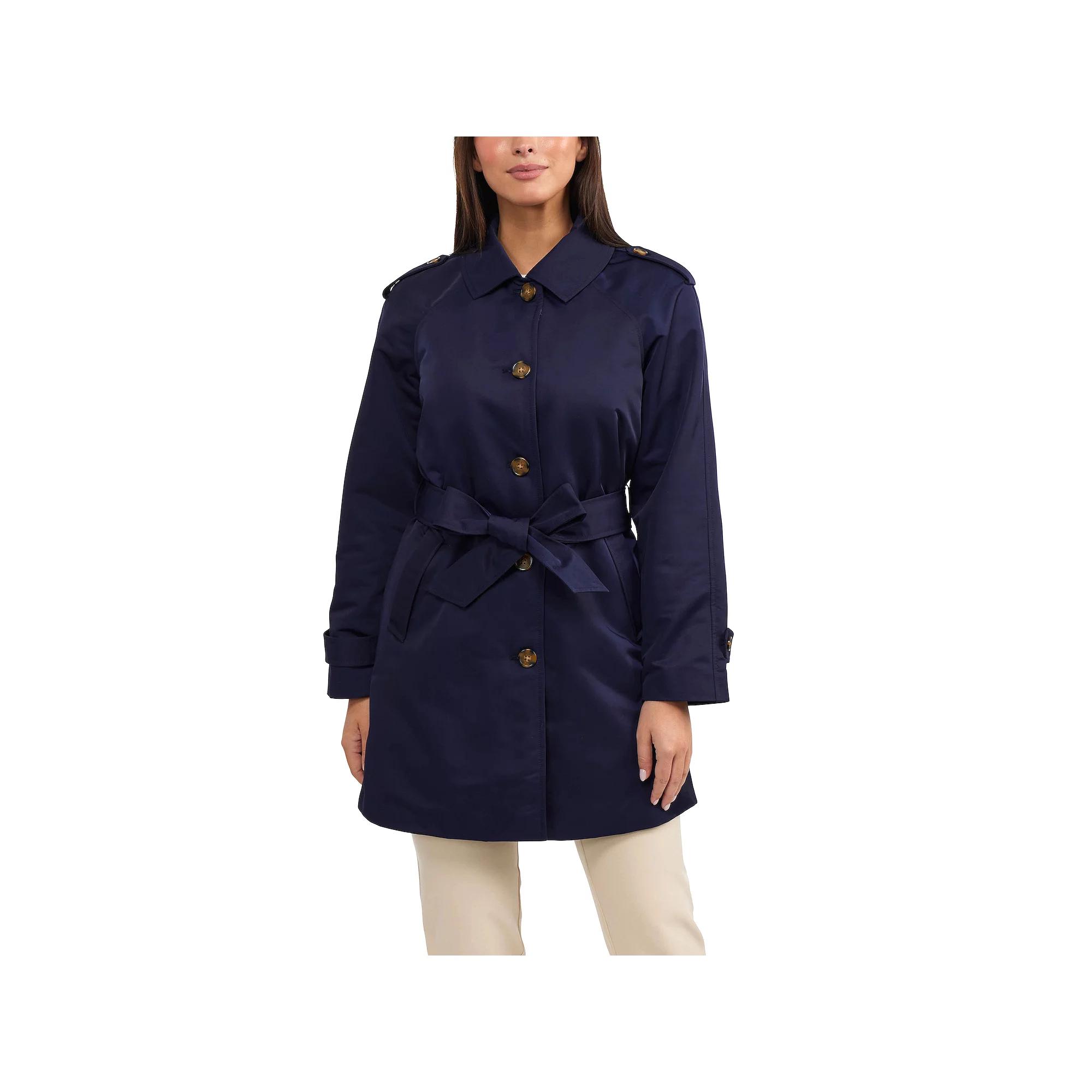 Women's Ellen Tracy Classic Trench Coat, Size: Small, Black Product Image